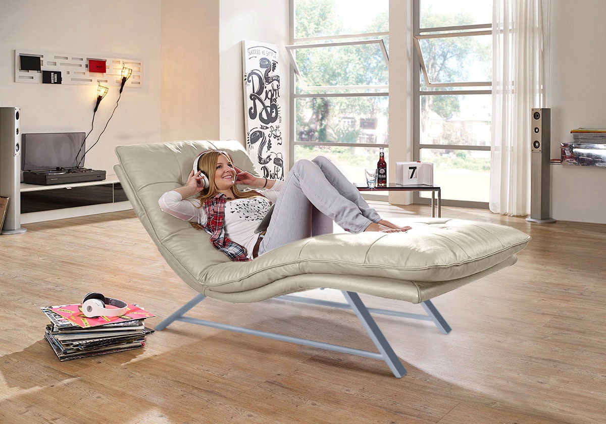 W.SCHILLIG Relaxliege »daily dreams«, in Waffelkissen-Optik, wahlweise mit Motor, Kufengestell, in 2 Breiten
