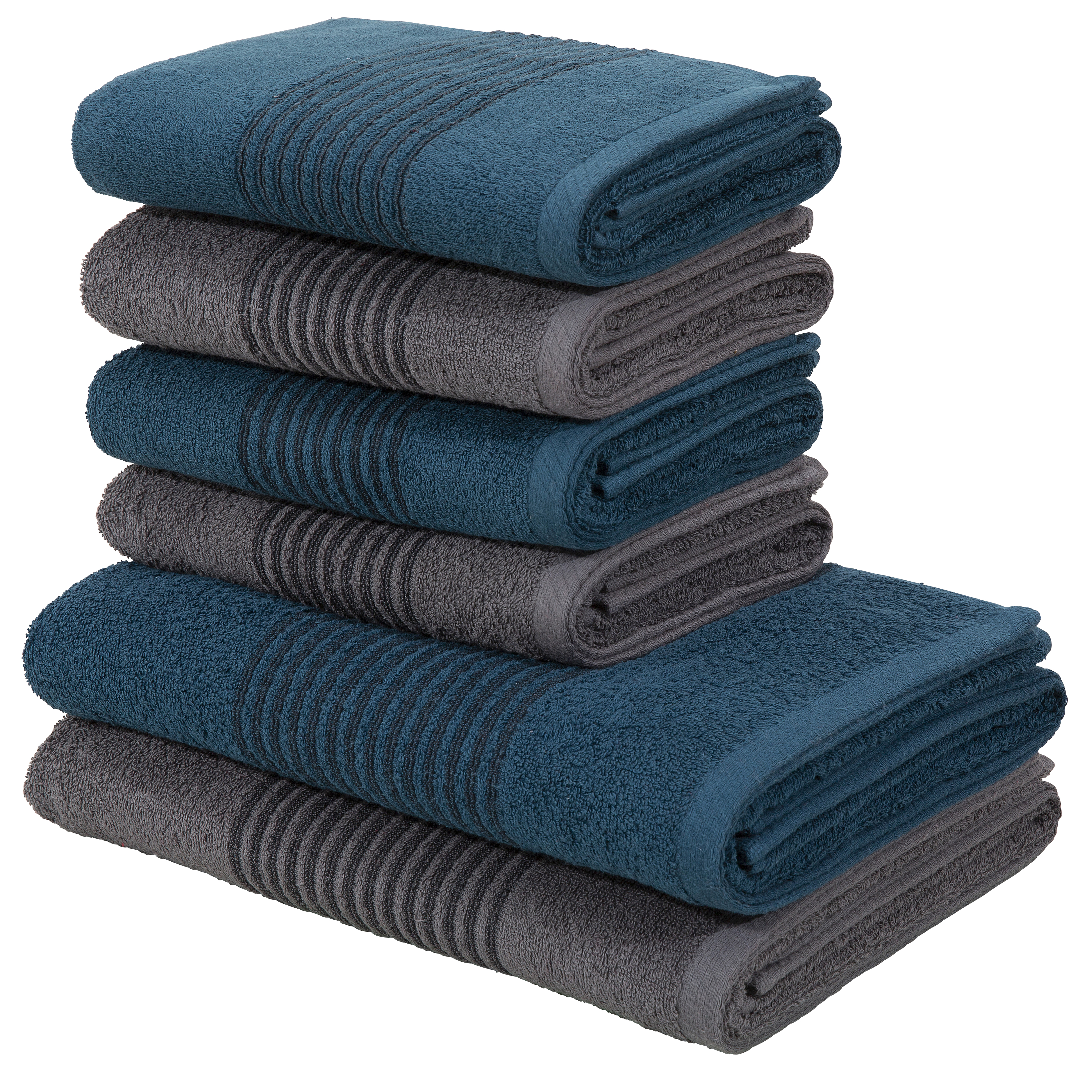 St.), schnell morning mit gewebtem bestellen Towels«, (2 bequem Rand good und Badetuch »Uni