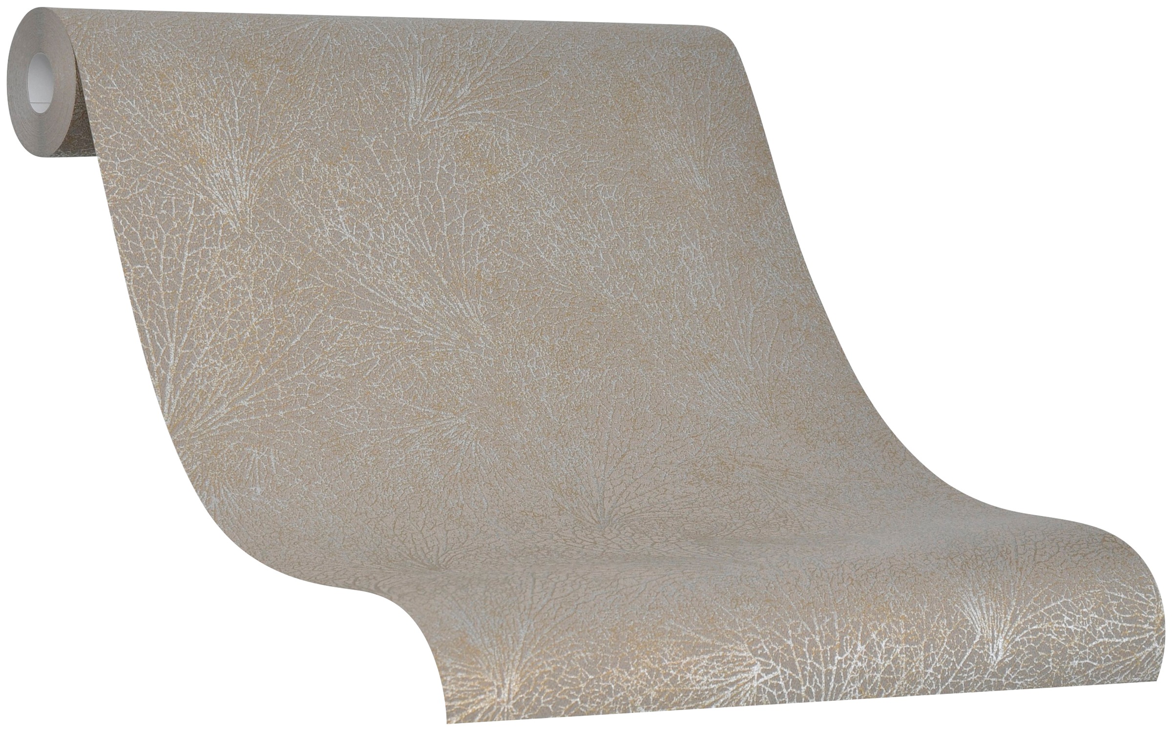 Marburg Vliestapete Grafisch Blätter Braun-Silber 10,05 m x 0,53 m FSC® günstig online kaufen