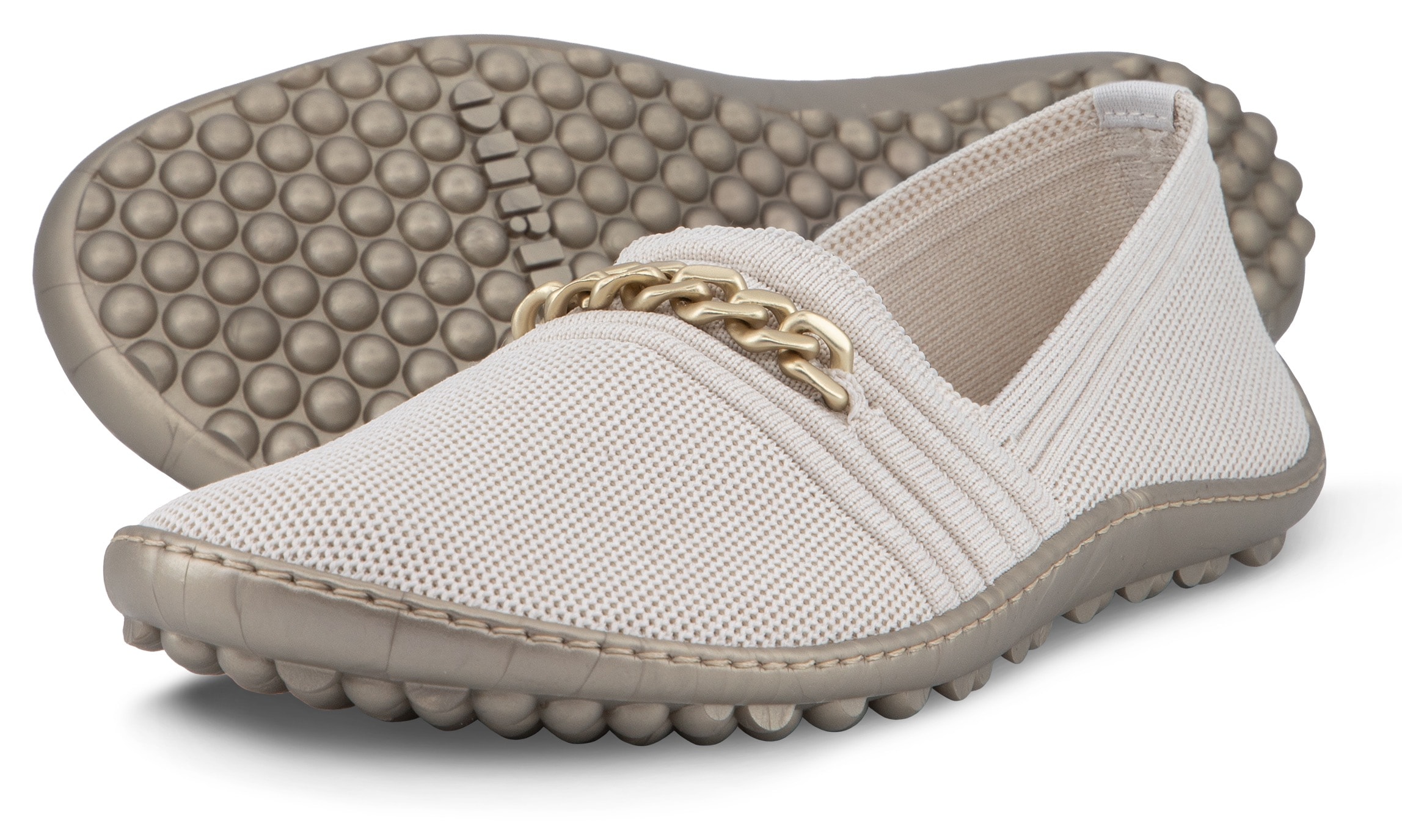 Leguano Barfußschuh »LADY FAMOUS«  Flats, Ballerina, Bequemschuh mit goldfarbener Zierkette