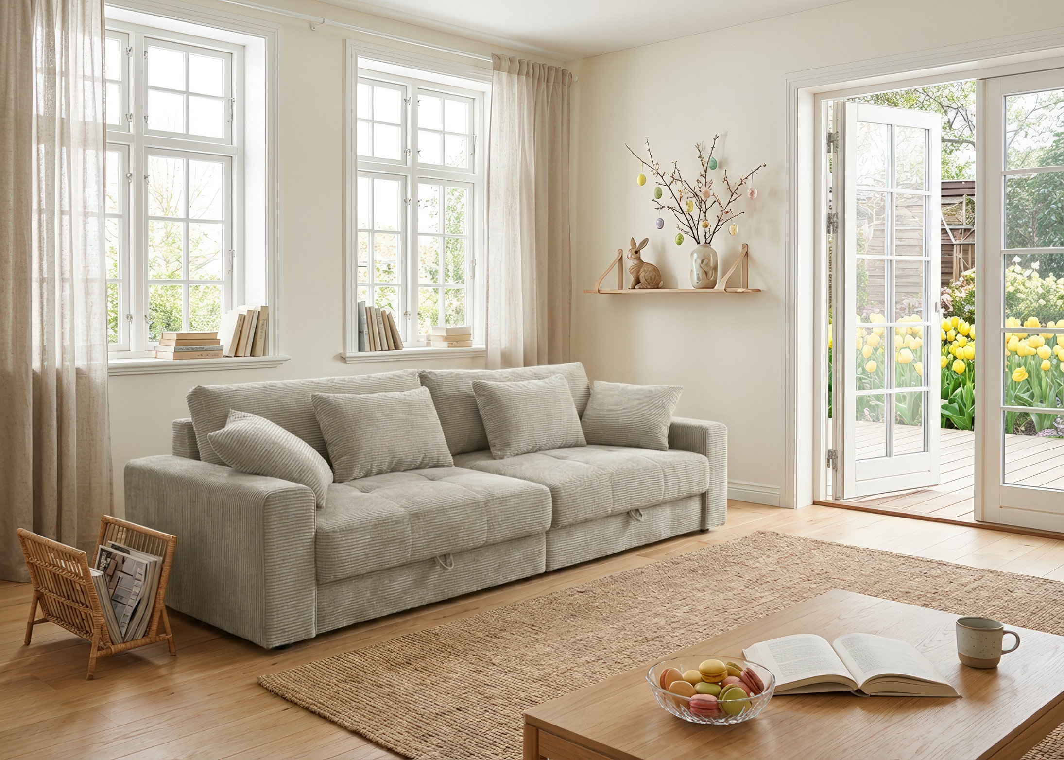 Jockenhöfer Gruppe Big-Sofa »Space XL, B: 284 cm« Mega-Sofa mit Bettkasten & 4 Zierkissen