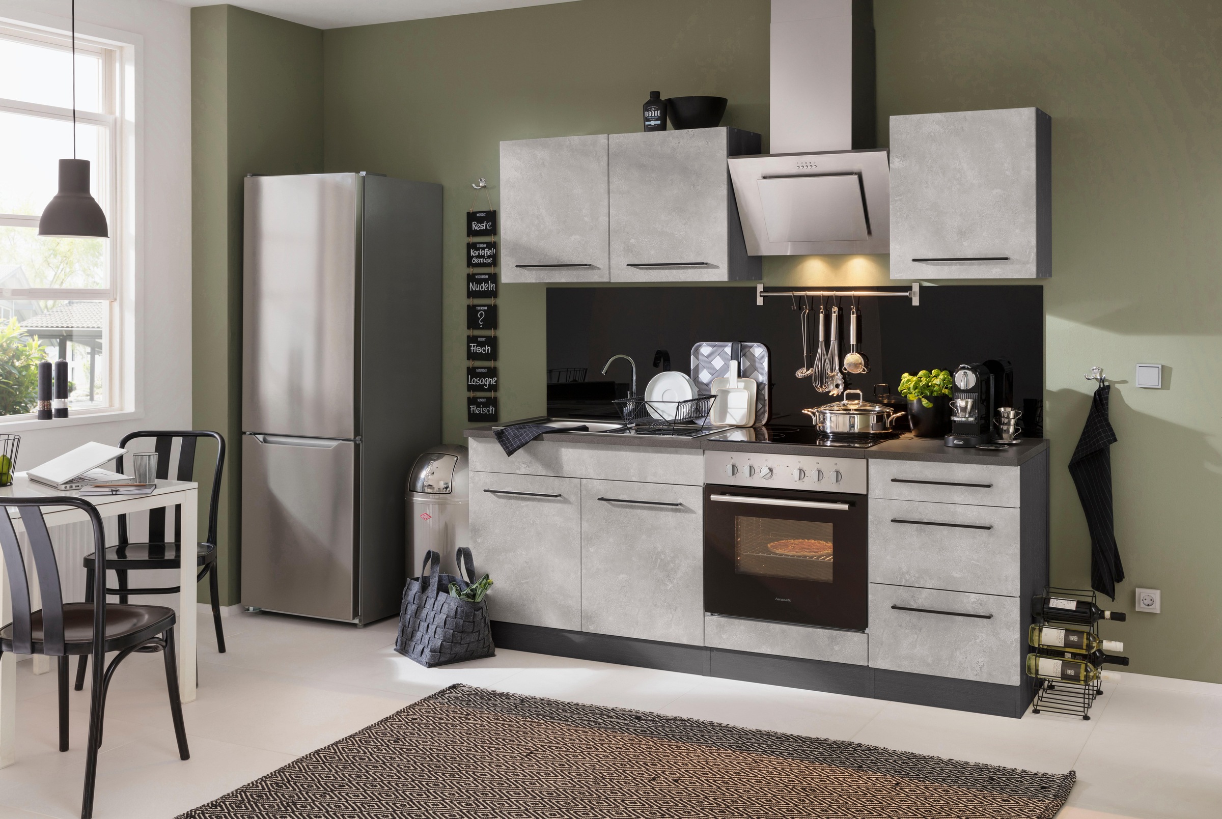 KOCHSTATION Unterschrank »KS-Tulsa«, 50 cm breit, 1 Schubkasten, 2 große Auszüge, Metallgriff, MDF Front