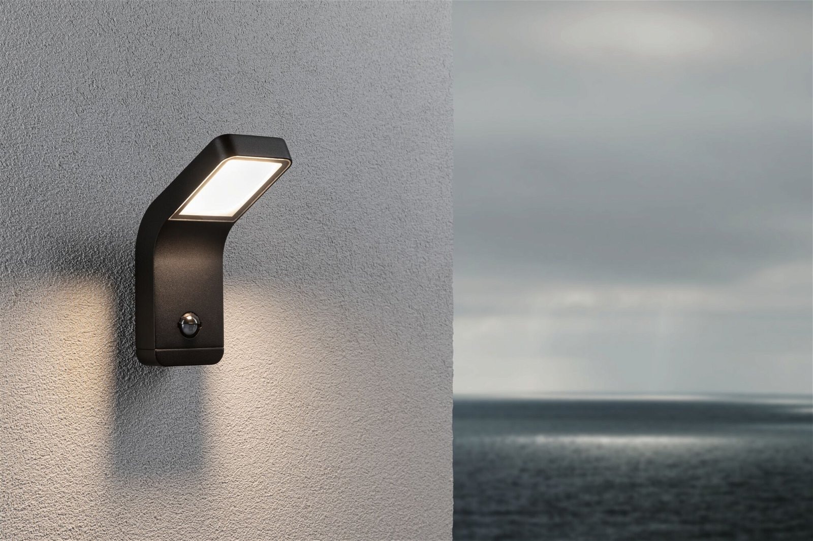 Paulmann LED Außen-Wandleuchte »Kulma IP44 90x174mm 3000K 7,5W 500lm 230V Anthrazit Aluminium«, 1 flammig, Bewegungsmelder seewasserresistent