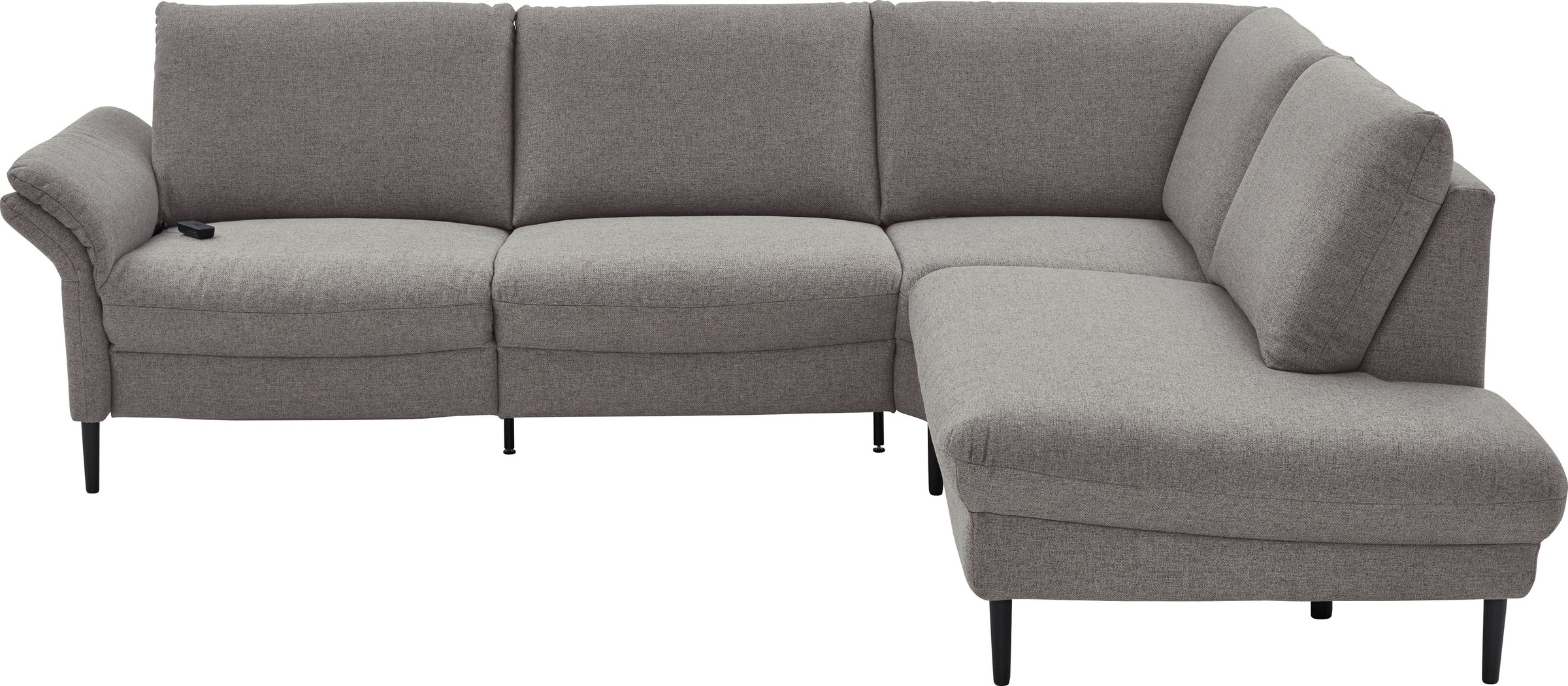 Places of Style Ecksofa »Sarsina: mit Tonnentaschen-Federkern, perfekt zum Entspannen L-Form«, inklusive 2 motorischen Relaxfunktionen mit Herz-Waage-Beschlag