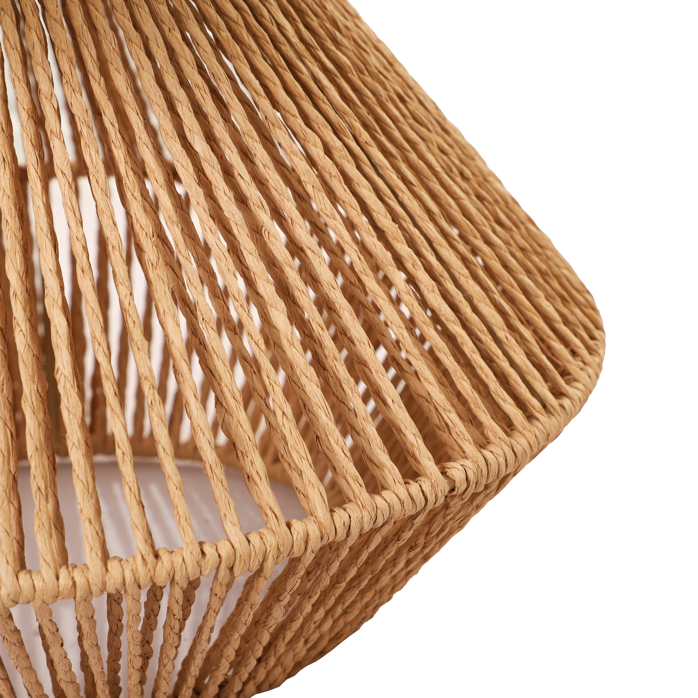 andas Tischleuchte »Hörvik«, 1 flammig, Leuchtmittel E27 | ohne Leuchtmittel, Tischlampe mit Sisal Schnur, Leinenschirm / Stoff - beige, 42 cm hoch