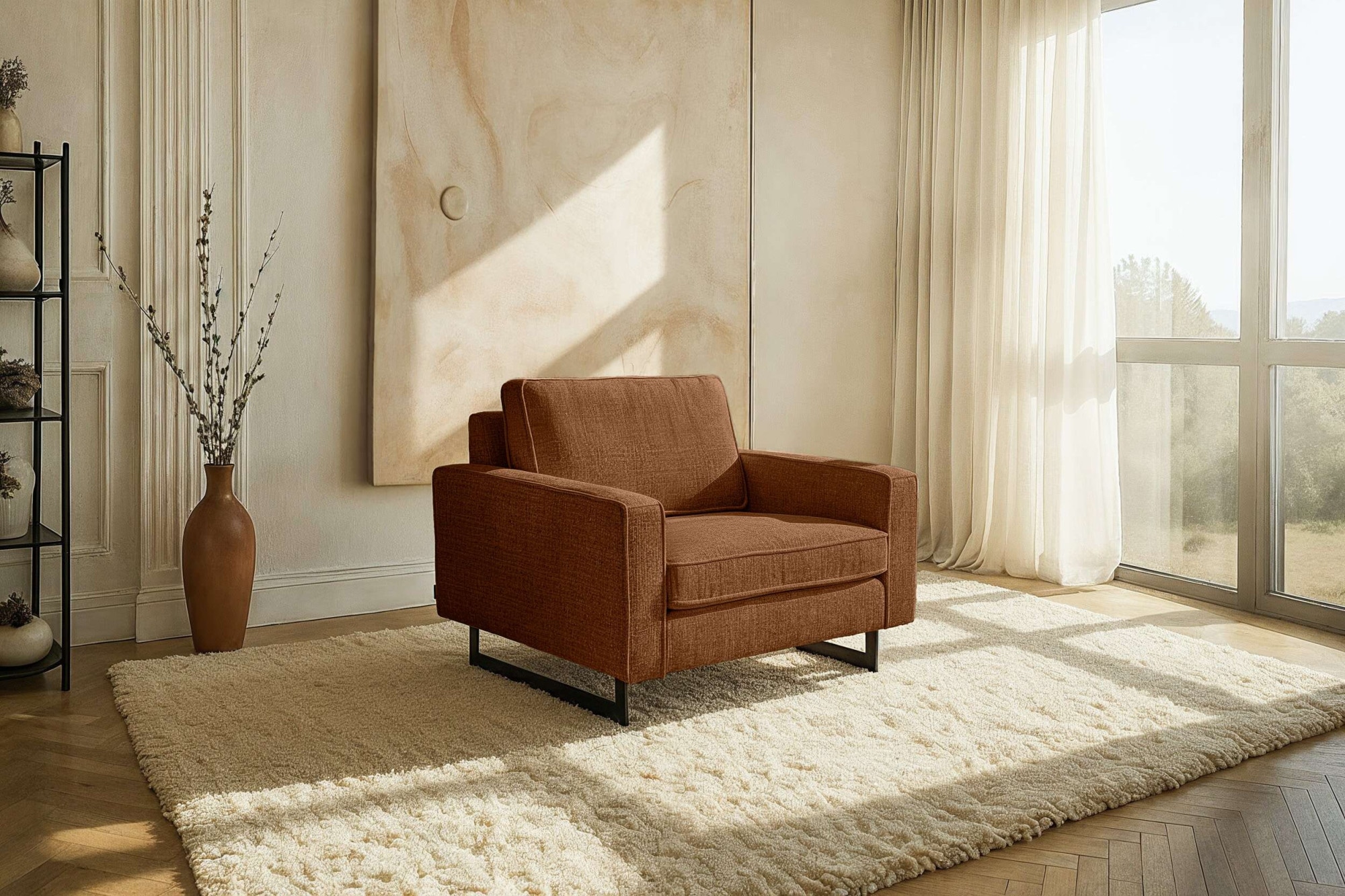 Home affaire Loveseat »Pinto 105 cm, Cord, Chenille, Lederoptik« mit Keder, günstig online kaufen