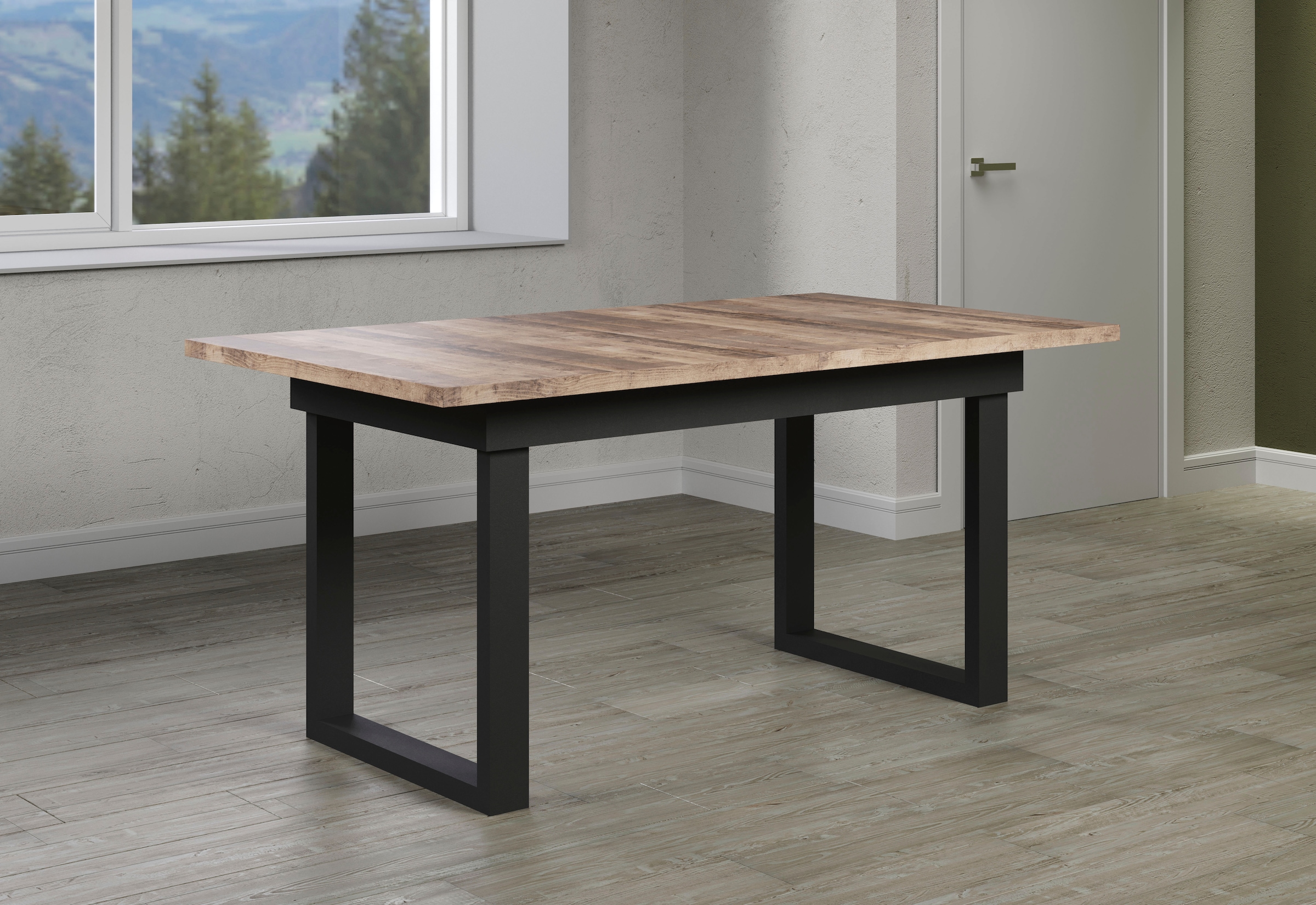 Home affaire Esstisch »Valencia« 1 Stk. tlg. Synchroauszug; Metallkufen, ausziehbar auf 200 cm