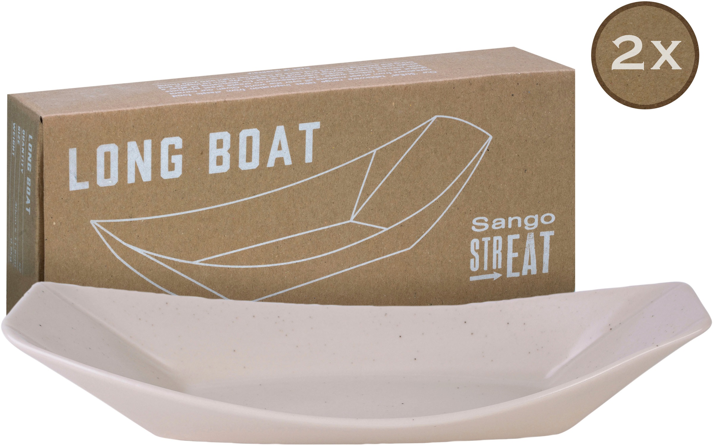 CreaTable Servierschale »Boat«, 2 tlg., aus Steinzeug, Snackschale, Topaktueller „Streat Food“ Trend