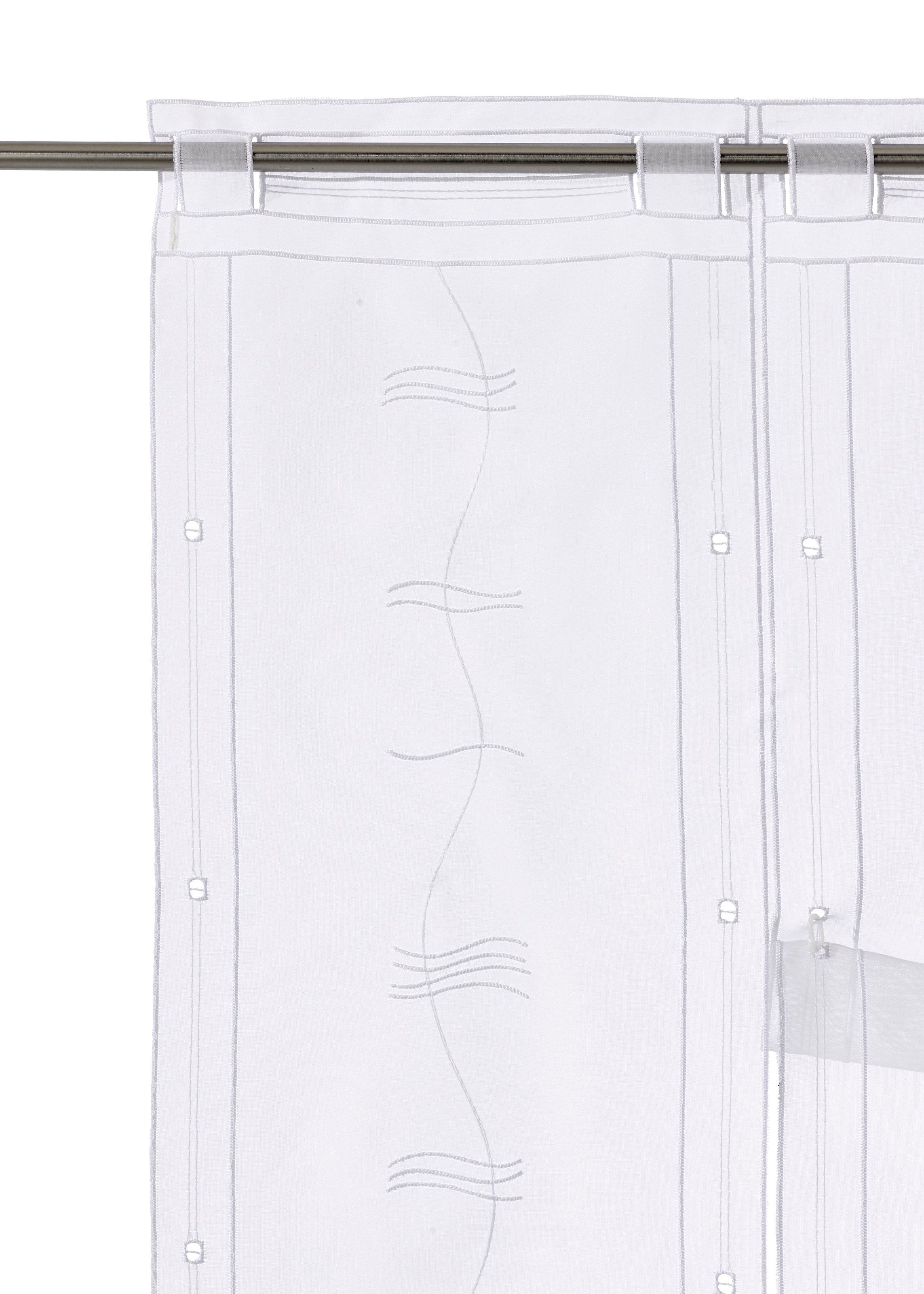 Weckbrodt Scheibengardine »Selina«, (1 St.), Hochraff, Gardine, Voile, echte Stickerei, transparent, Store