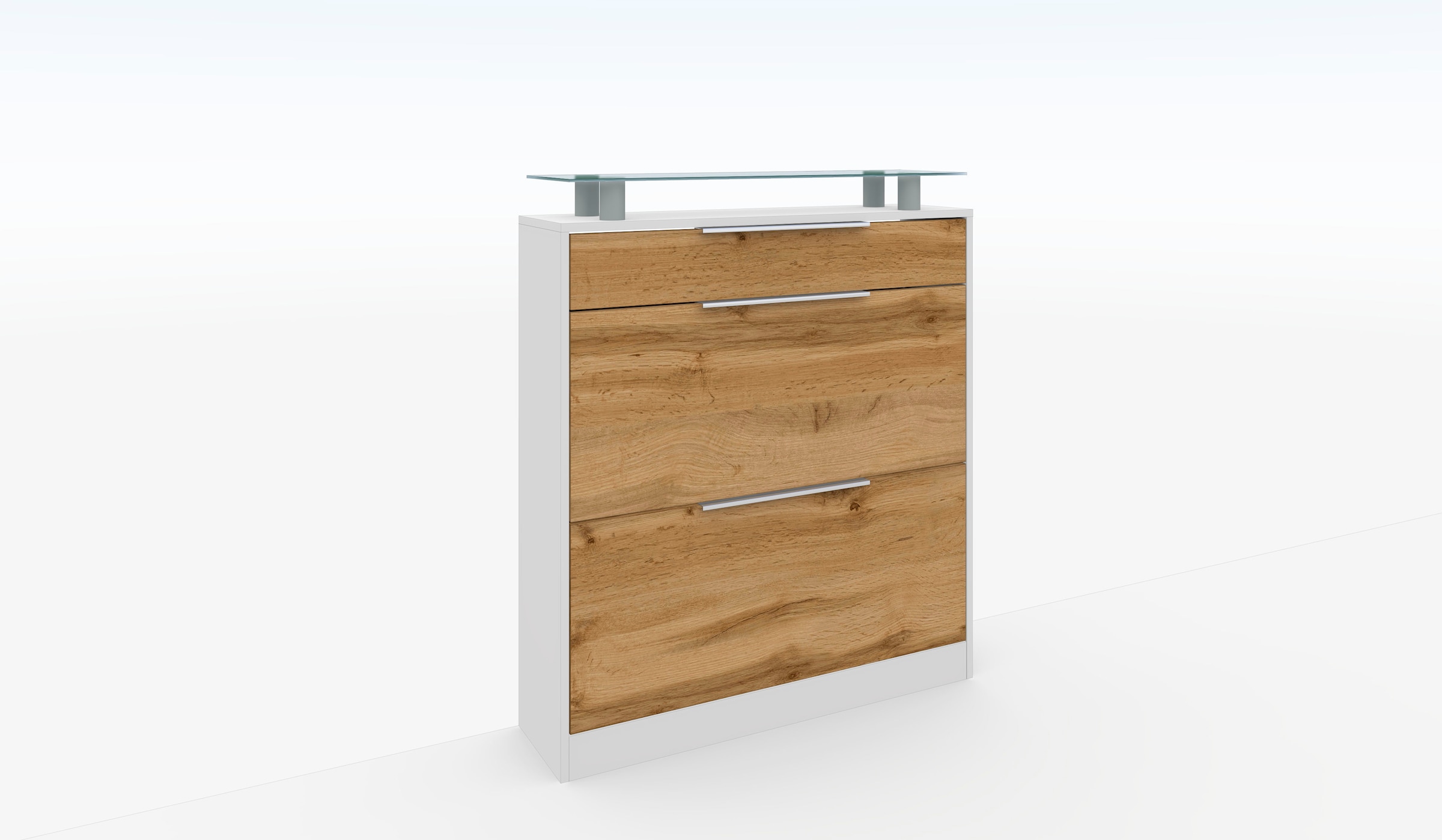 borchardt Möbel Schuhschrank »Oliva«, Breite 89 cm, stehend, mit 2 Doppeltrommeln und 1 Schubkasten
