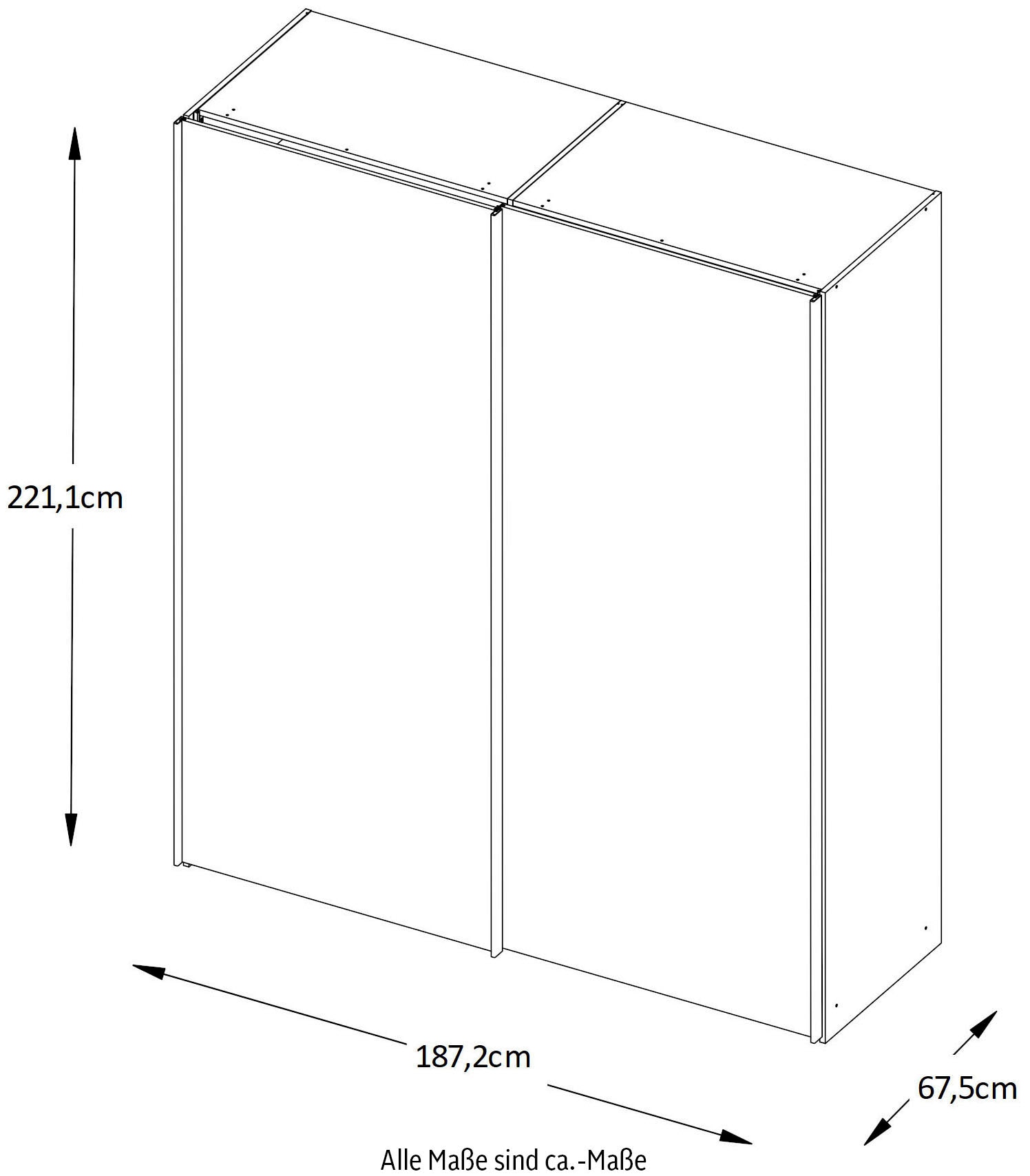 STAUD Schwebetürenschrank »Sonate Rom mit Spiegel, Made in Germany« Mit vier verschiedenen Ausstattungsvarianten