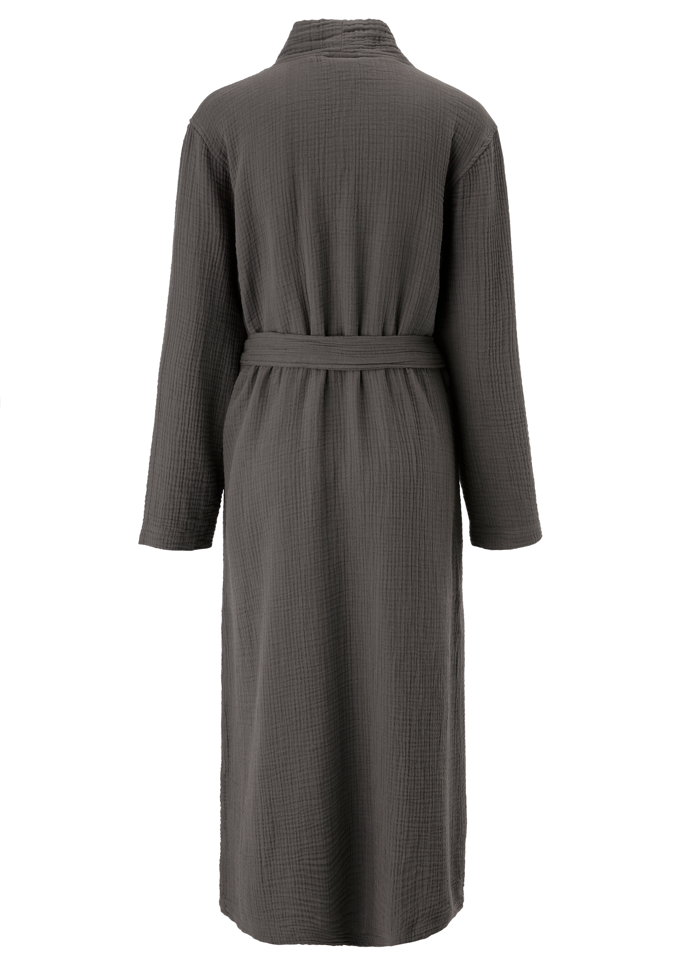 OTTO home Bademantel »Juna Musselin, ideal für Sauna & Spa, Hotelbademantel, Morgenmantel« 1 Stk. modern, leichte Qualität, 100% Baumwolle