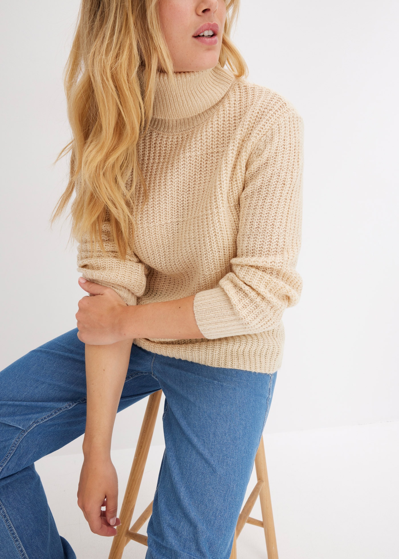 bonprix Rollkragenpullover Strickpullover mit Rollkragen