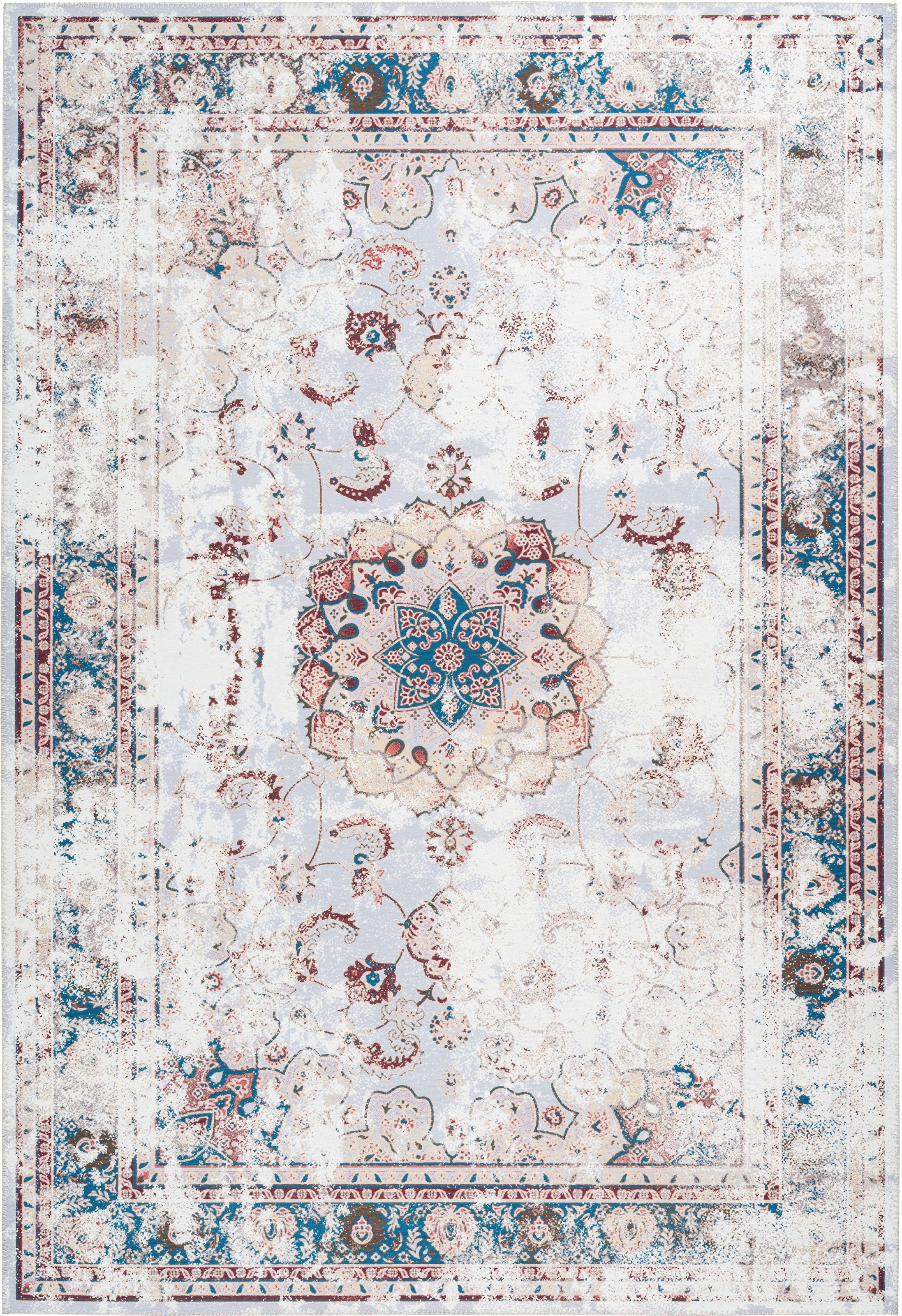 my home Teppich »Rosio«, rechteckig, 6 mm Höhe, Vintage Design, Orient-Design, Flachgewebe, Teppich mit Bordüre