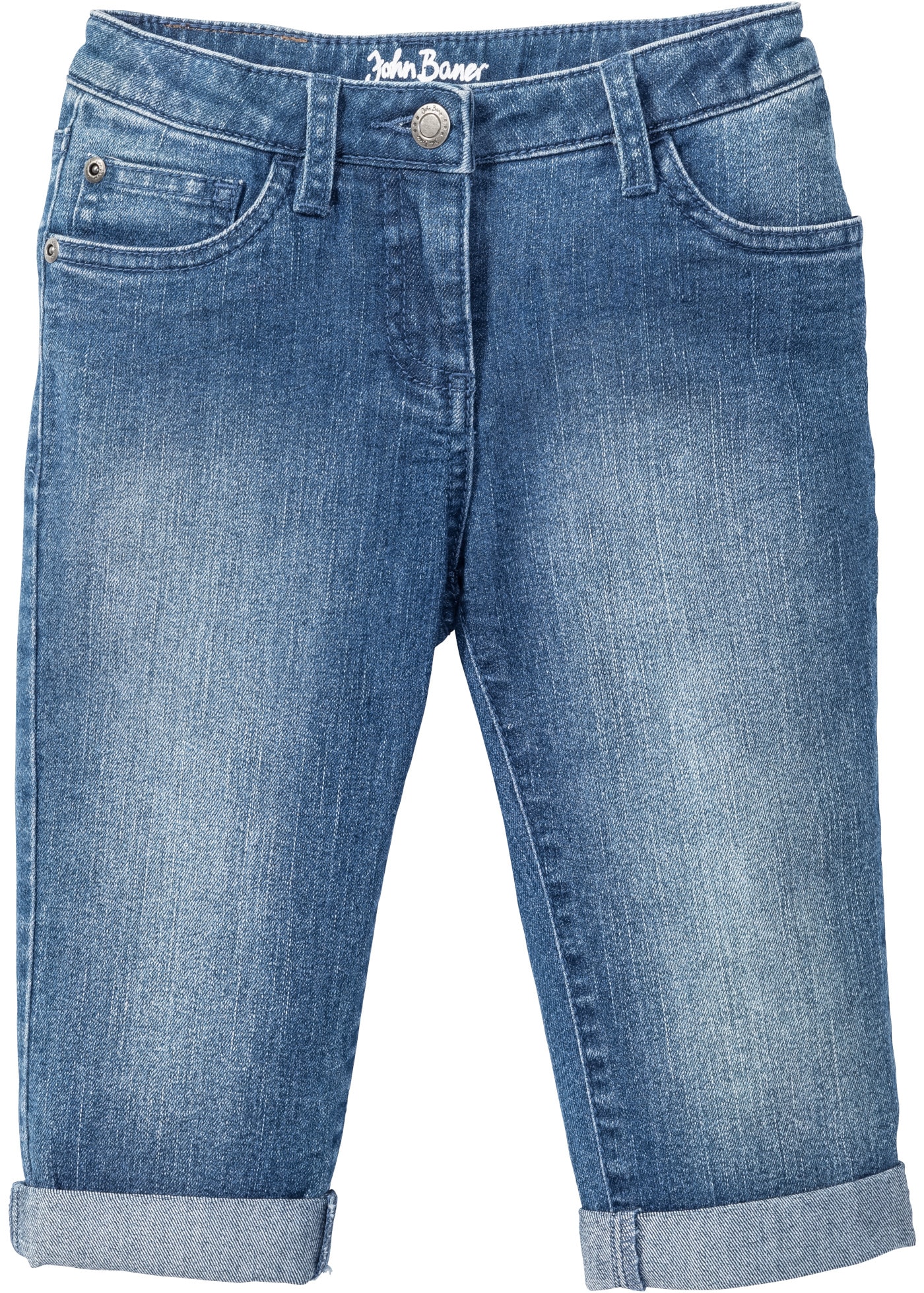 bonprix Caprijeans schmale Passform im Slim Fit, mit Krempelsaum an den Beinenden