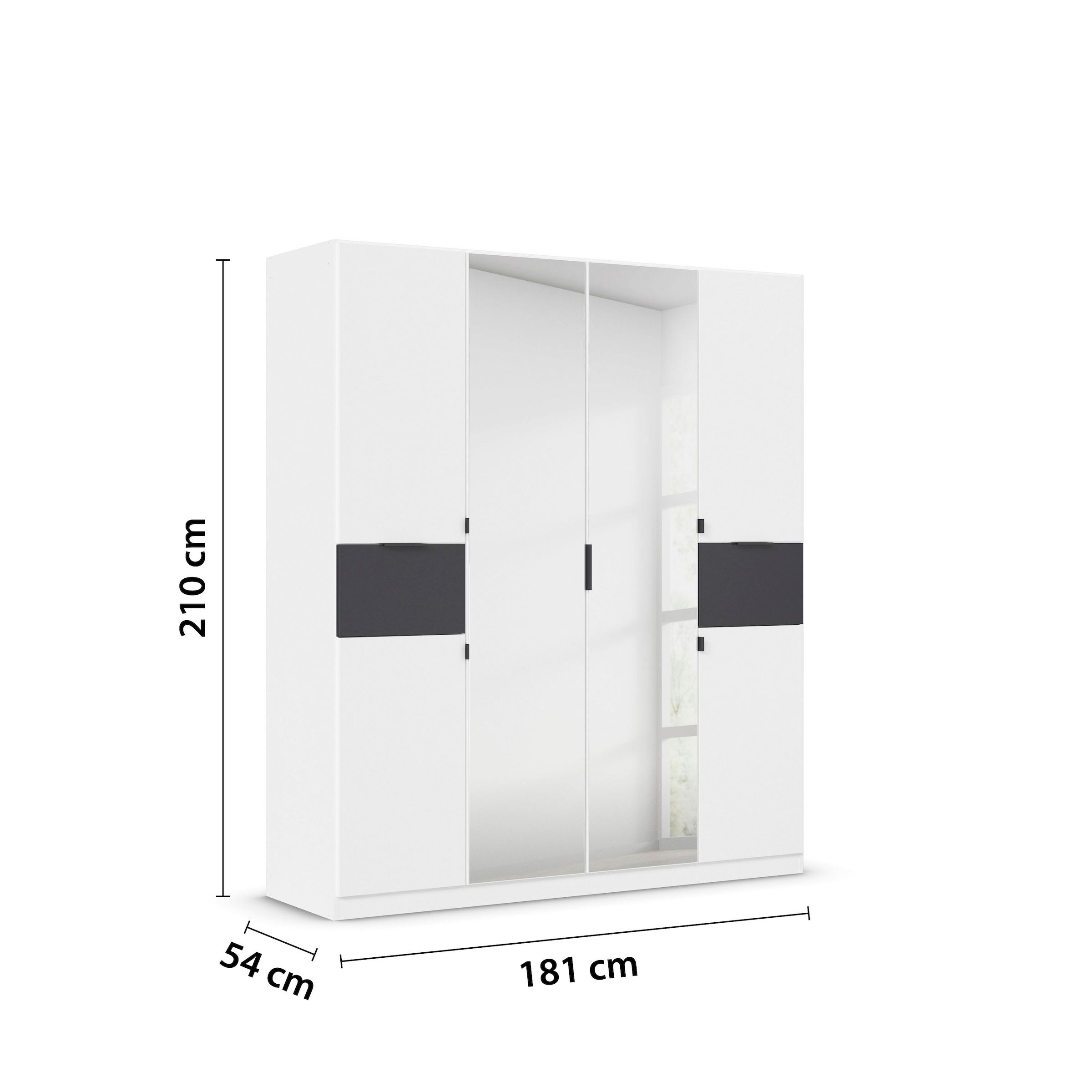 rauch Drehtürenschrank »Kleiderschrank Schrank Garderobe Wäscheschrank TICAO«, (Schubladen in der Höhe variabel positionierbar), mit 2 geräumigen Schubladen, viel Stauraum MADE IN GERMANY
