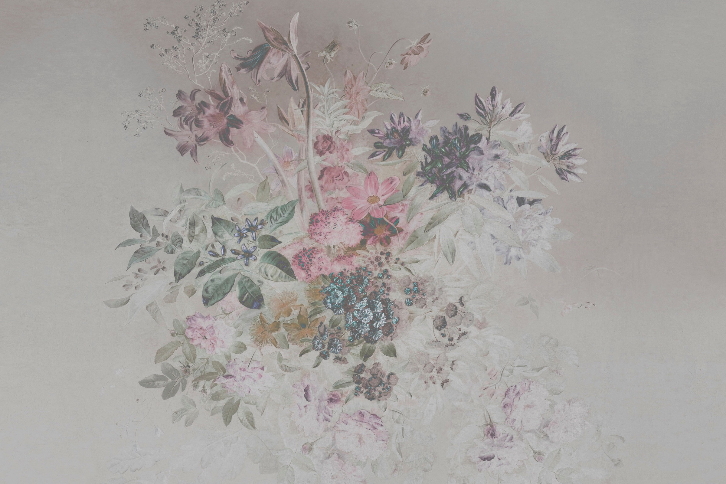 A.S. Création Leinwandbild »bouquet pastel«, Kunst-Blumen-Kinder, (1 St.), Keilrahmen Blumen Floral Grau Pastel Leinwand-Bild Wohnzimmer modern