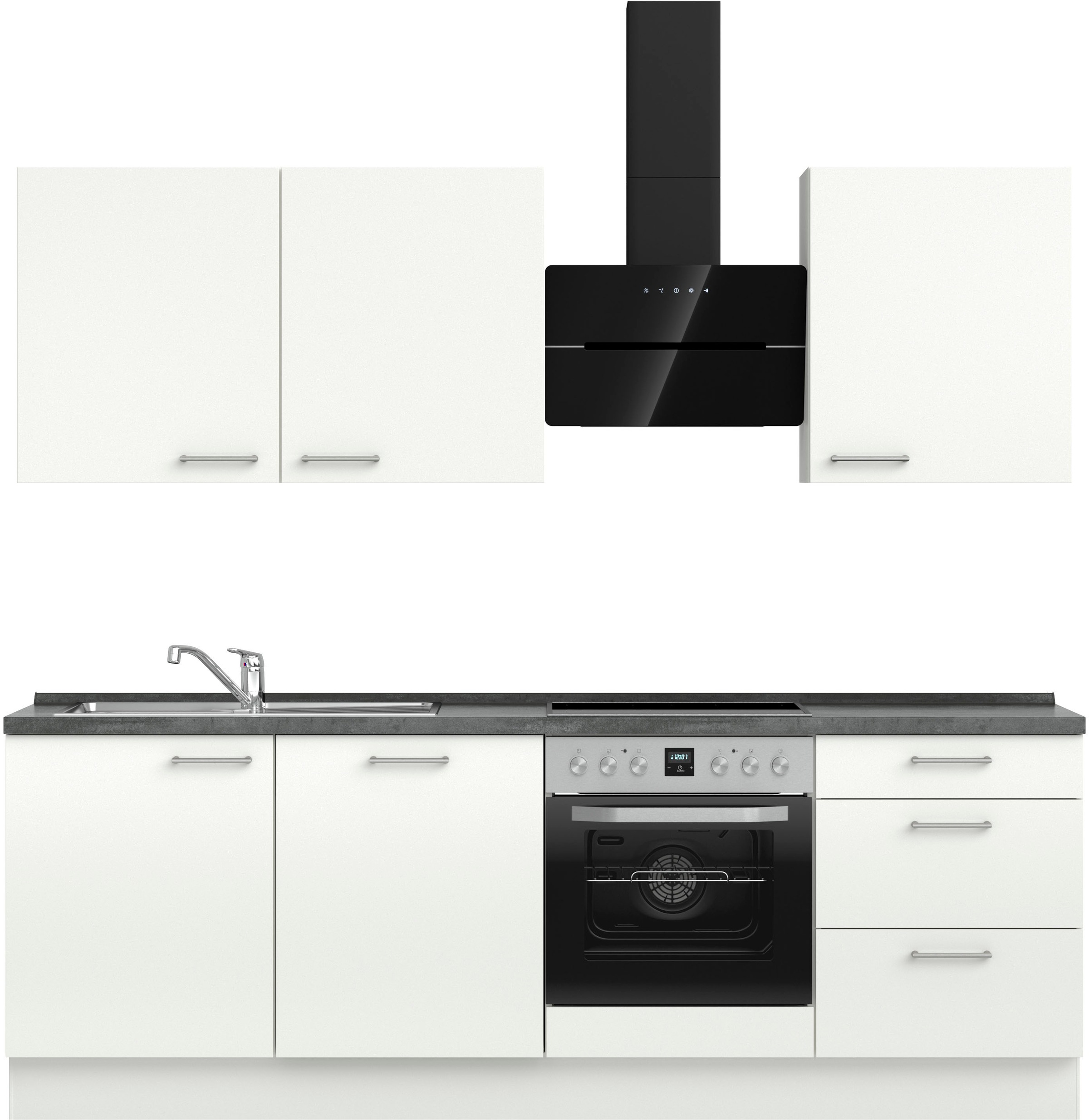 nobilia® Küchenzeile »"Laser II"«, vormontiert, Ausrichtung wählbar, Breite 240 cm, wahlw. mit E-Geräten