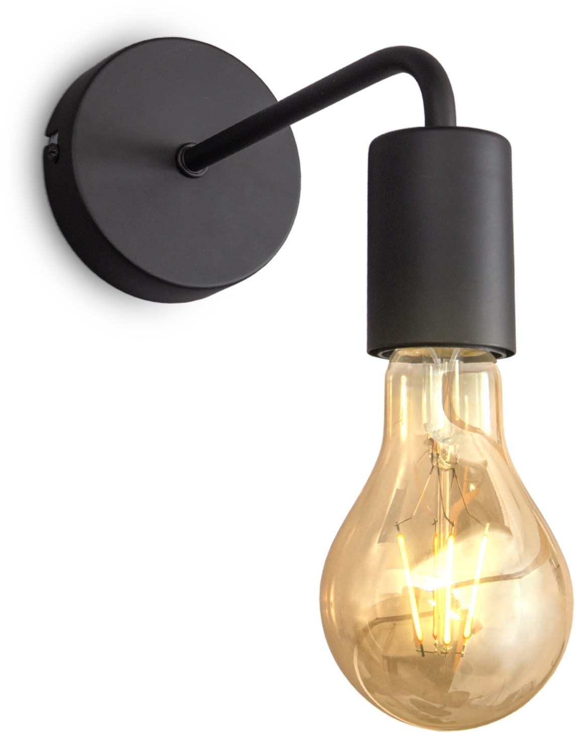 B.K.Licht Wandleuchte, Industrial-Design, auf Retro, 1 flammig-flammig, 1 Vintage, rund Wandlampe, Raten flammig, Stahl, kaufen