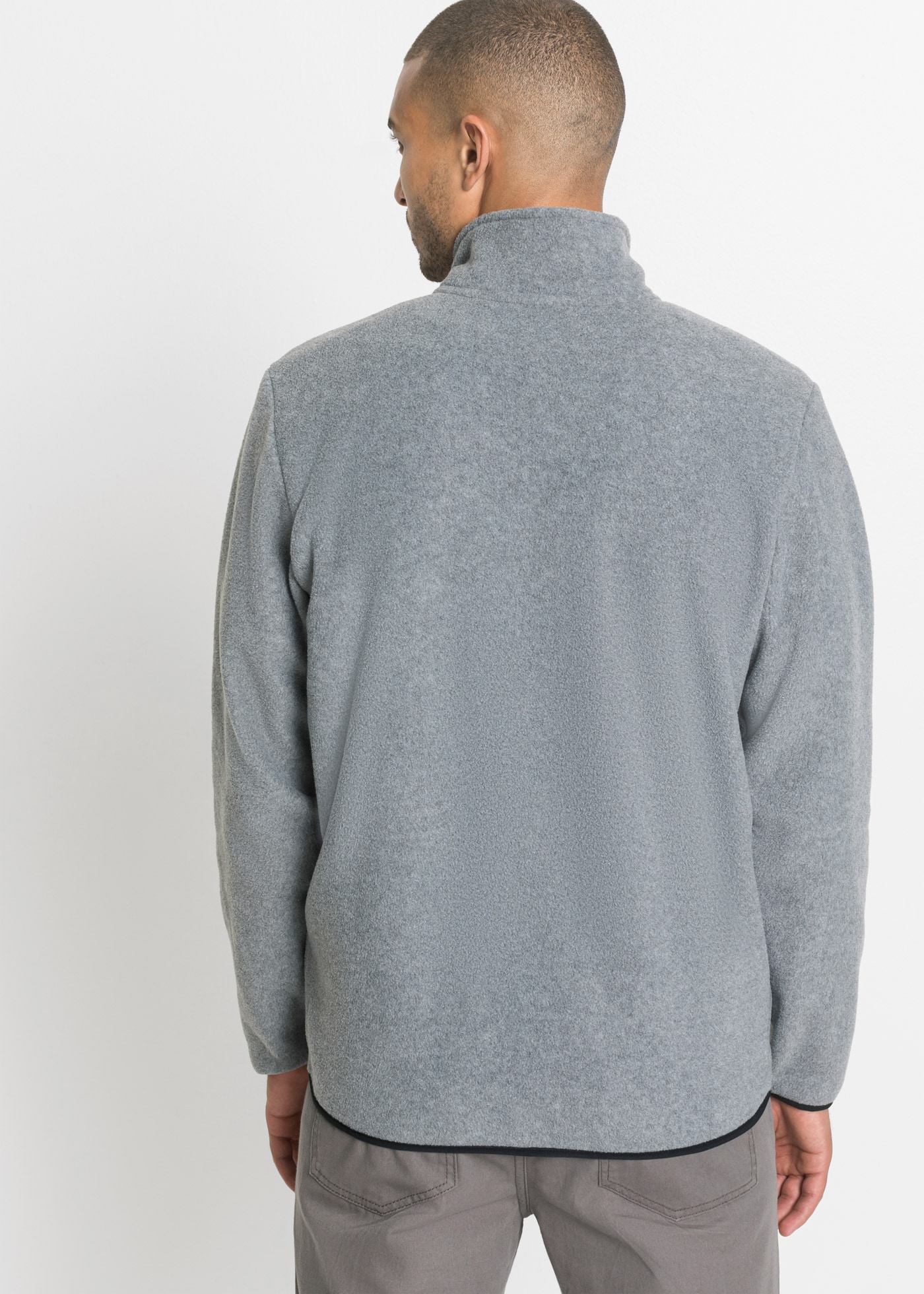 bonprix Fleecejacke Packung, 2 Stk. tlg. ohne Kapuze unifarbenes Design mit farbigen Details, mit Eingriffstaschen