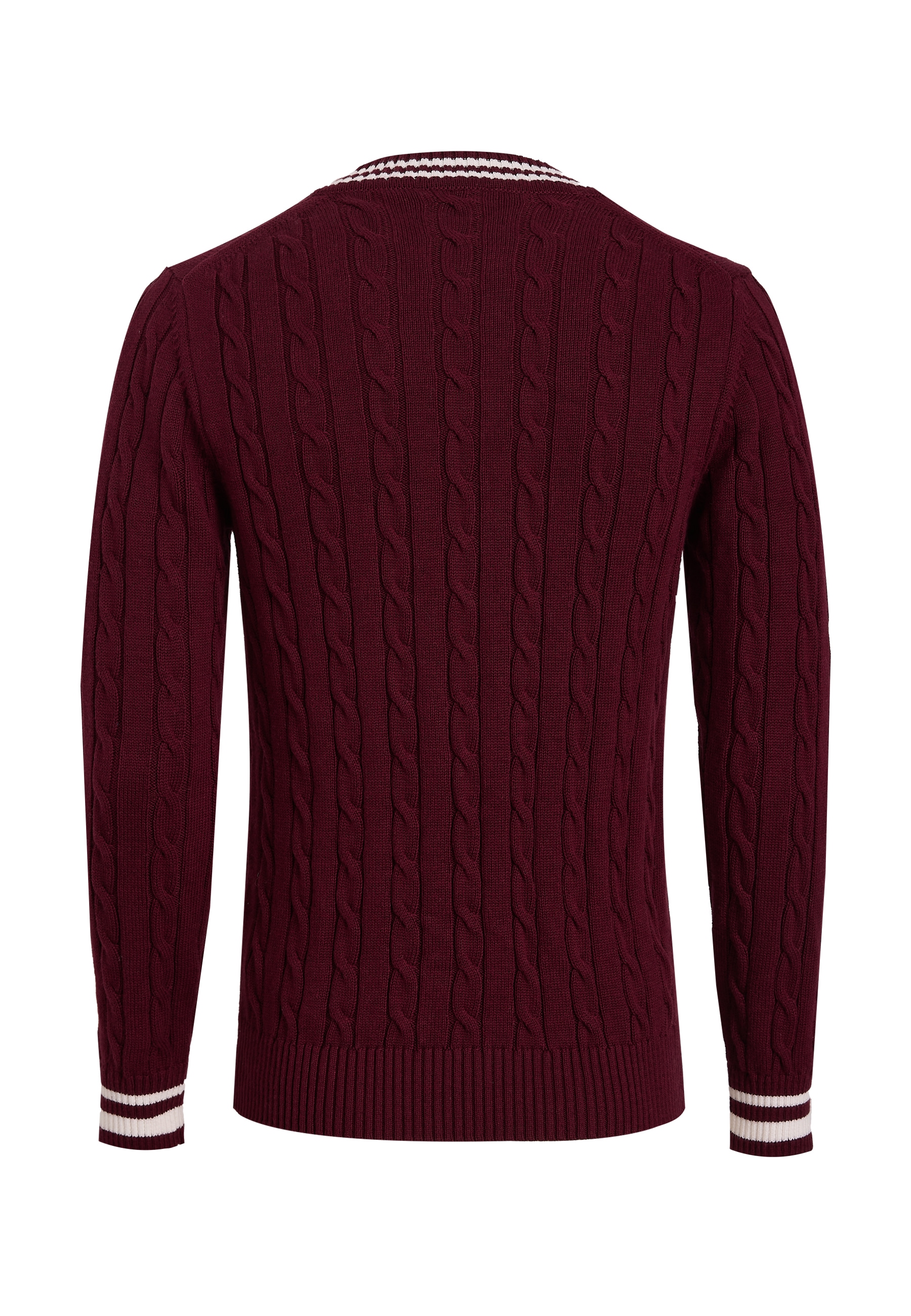 Felix Hardy V-Ausschnitt-Pullover »Basic-Pullover mit V-Ausschnitt und Zopfmuster«