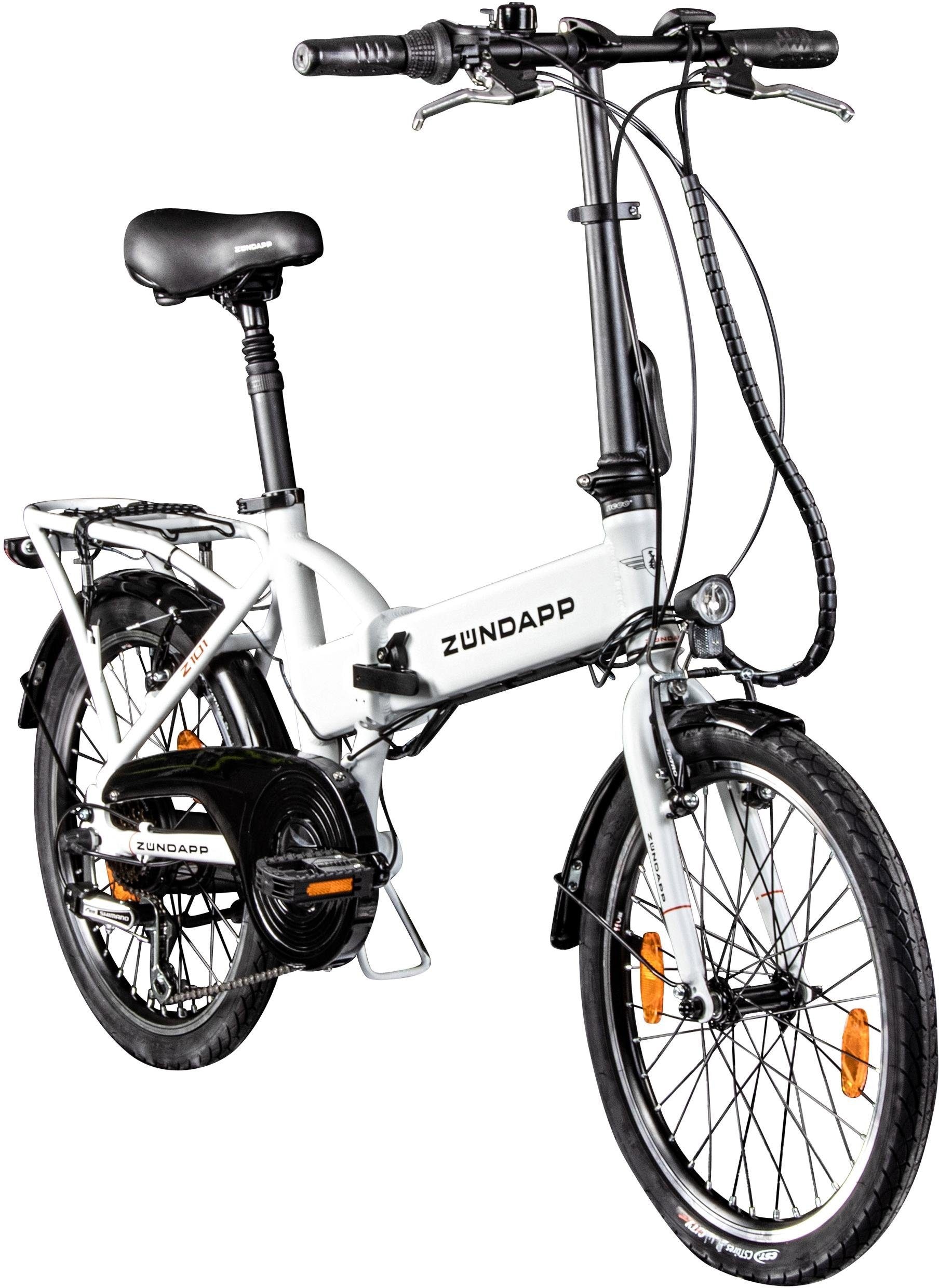 Zündapp E-Bike »Z101«, 6 Gang, Shimano, Tourney, Heckmotor 250 W, Pedelec, Elektrofahrrad für Damen u. Herren