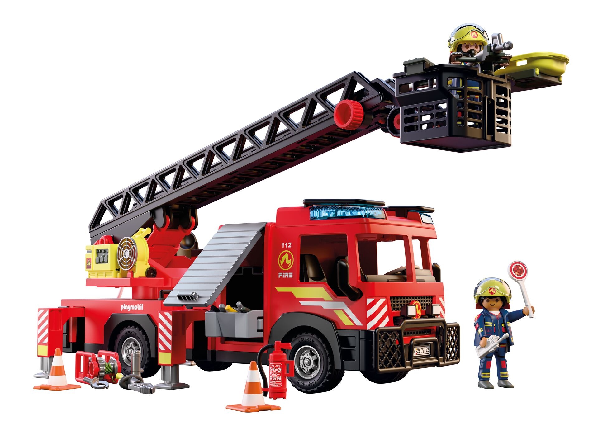 Playmobil® Konstruktions-Spielset »Feuerwehr-Leiterfahrzeug (72192), City Action« mit Licht- und Soundeffekten