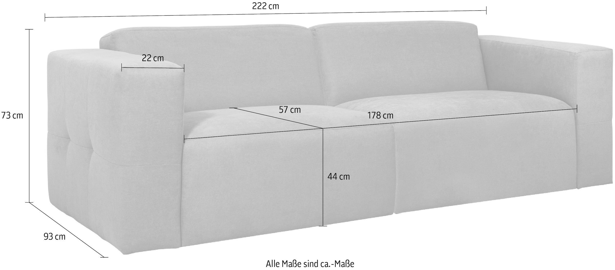 OTTO home 3-Sitzer »Kelani« mit dekorativer Knopfsteppung an den Armlehnen