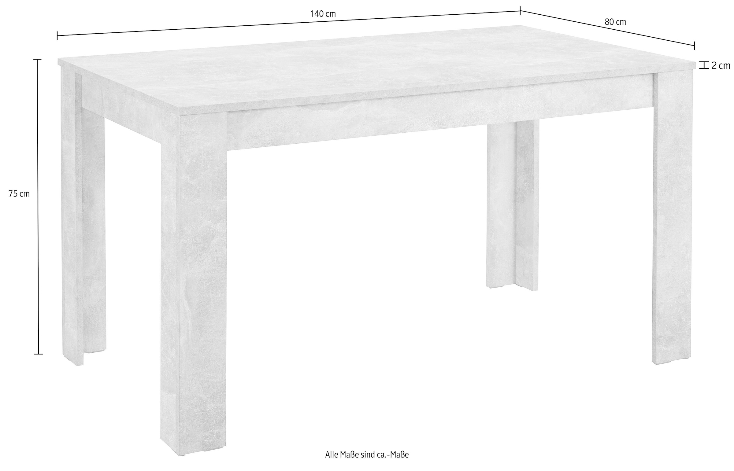 Homexperts Essgruppe »Nitro«, (Set, 7 tlg.), Tisch - Breite 140 cm + 6 Stühle