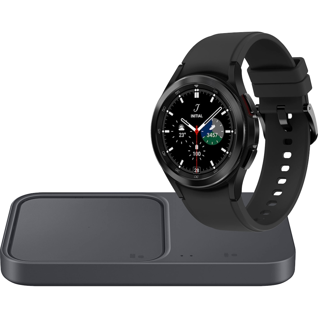 Samsung Smartwatch »Galaxy Watch4 Classic R880, 42mm + Wireless Charger Duo«, (Wear OS by Samsung Fitness Uhr, Fitness Tracker, Gesundheitsfunktionen)