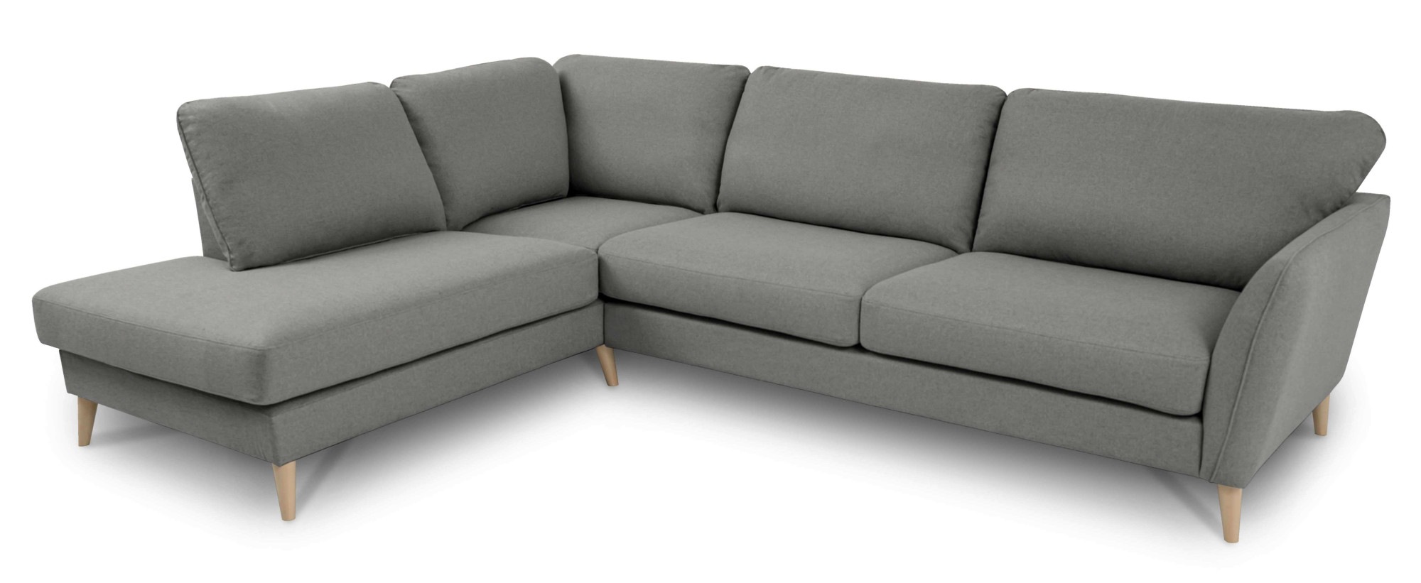Home affaire Ecksofa »MARSEILLE 278/202 cm, L-Form, Ottom. rechts/links, verschiedene Bezüge«, Massivholzbeine Eiche, Landhausstil, Wellenunterfederung