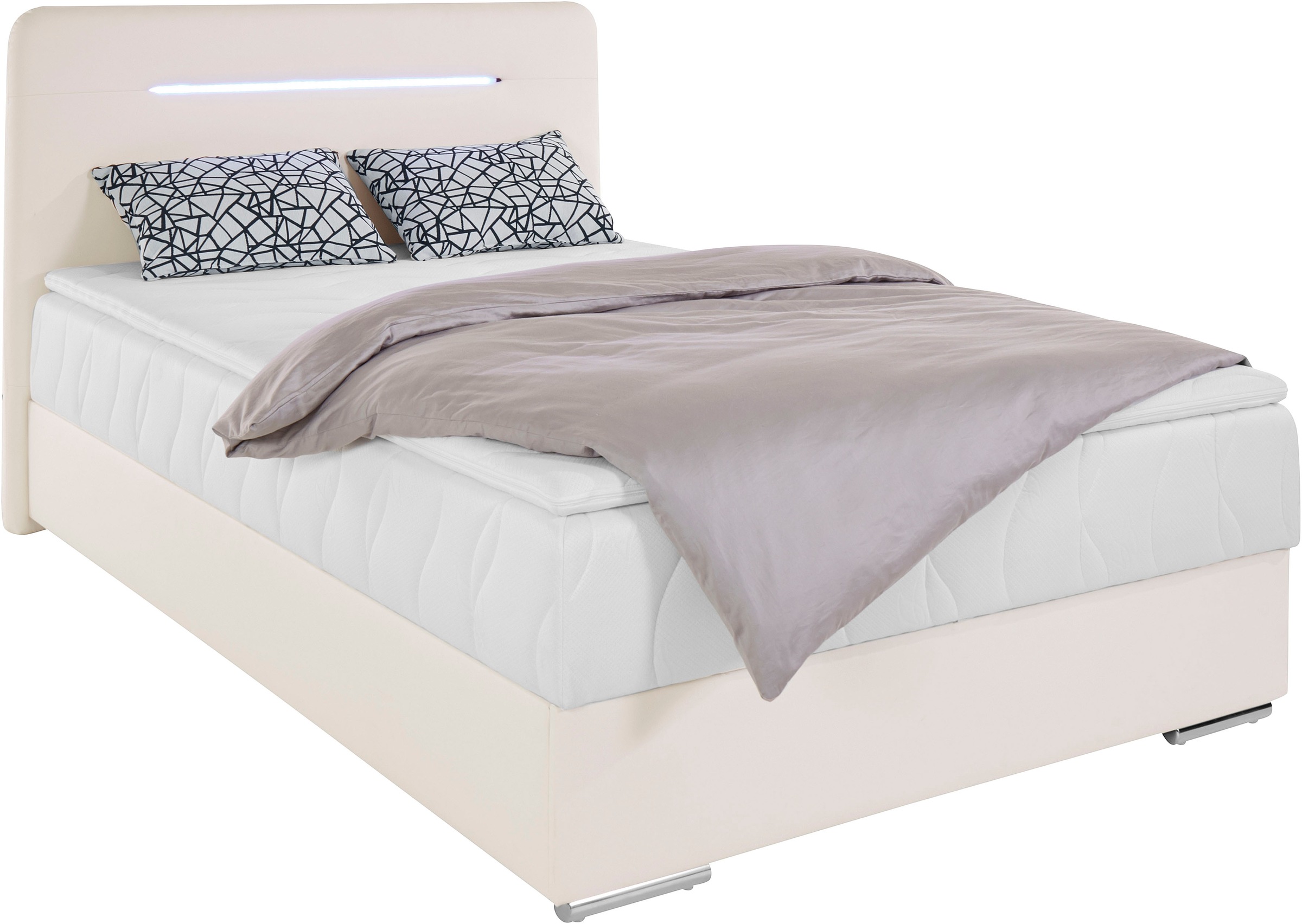 COTTA Boxbett »Lighstar«, inklusive LED-Beleuchtung, Topper, Bettkasten und Zierkissen