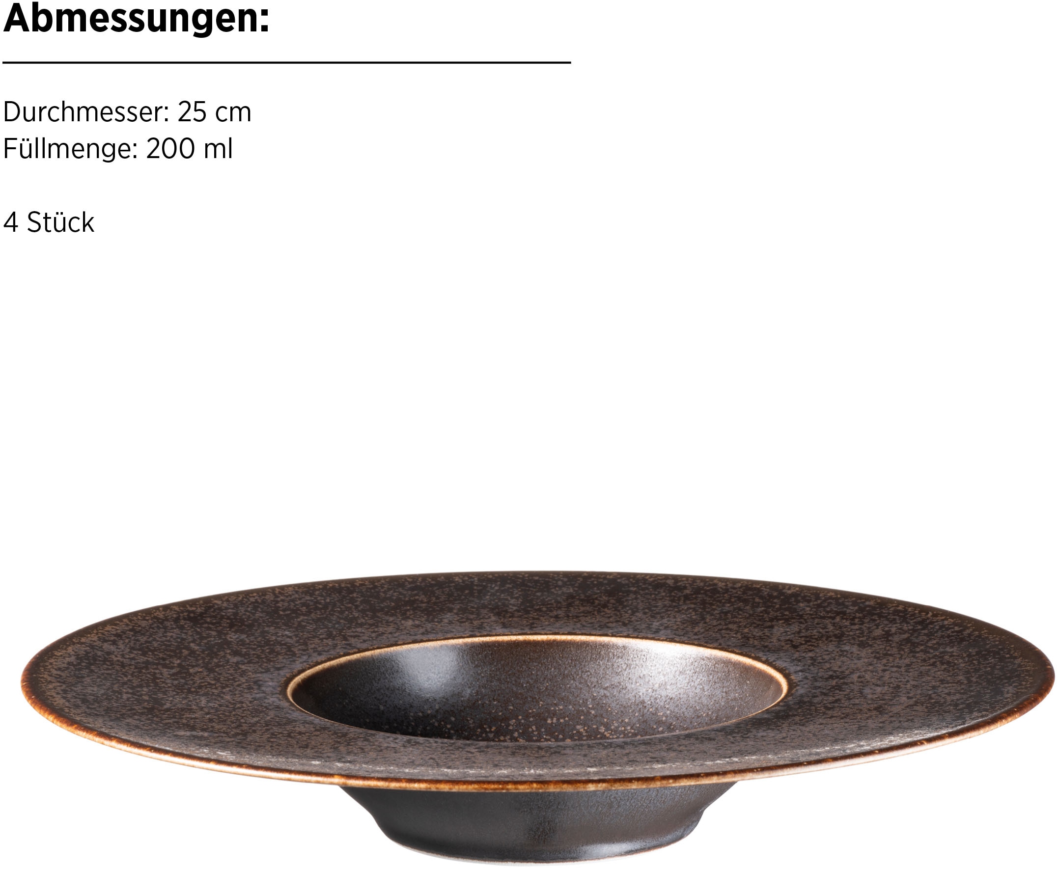MÄSER Pastateller »Gourmetteller Powerful, aus Porzellan«, (Set, 4 St.), Geschirr-Set, Teller-Set