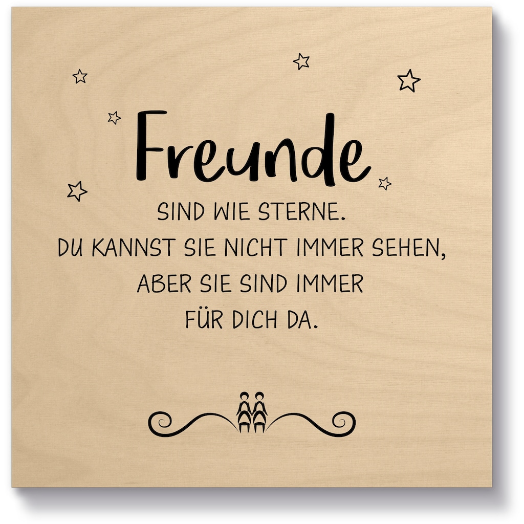 Artland Holzbild »Freunde II«, Sprüche & Texte, (1 St.)