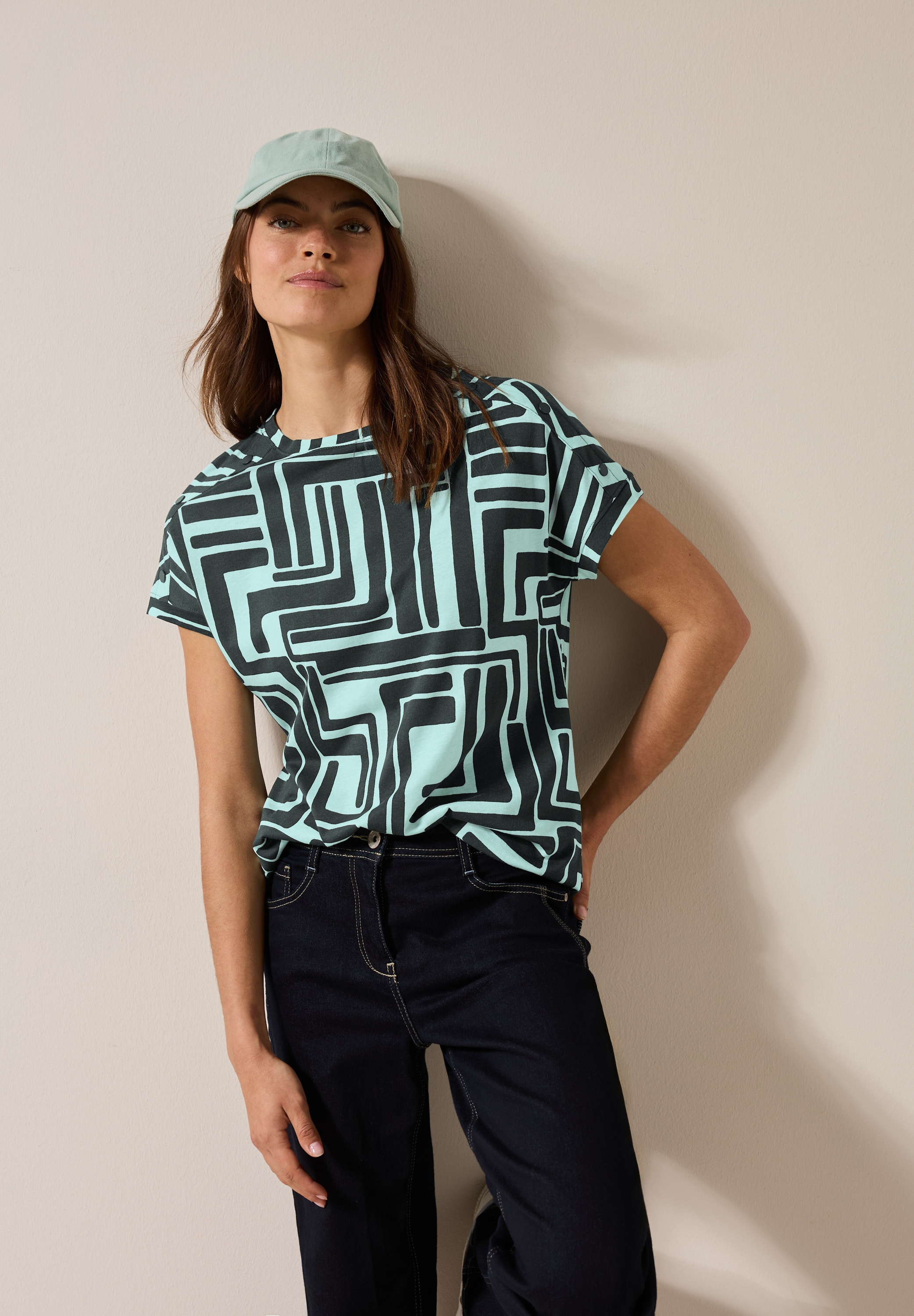 Cecil T-Shirt, mit All-Over Print