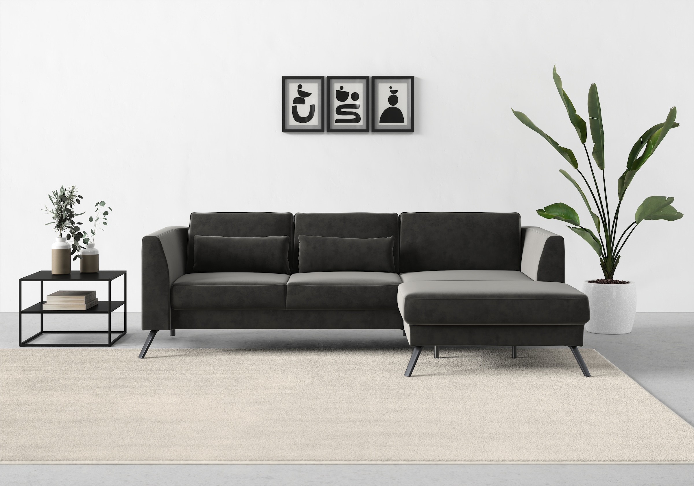 sit&more Ecksofa »Lindholm L-Form« mit Sitztiefenverstellung und Federkern günstig online kaufen