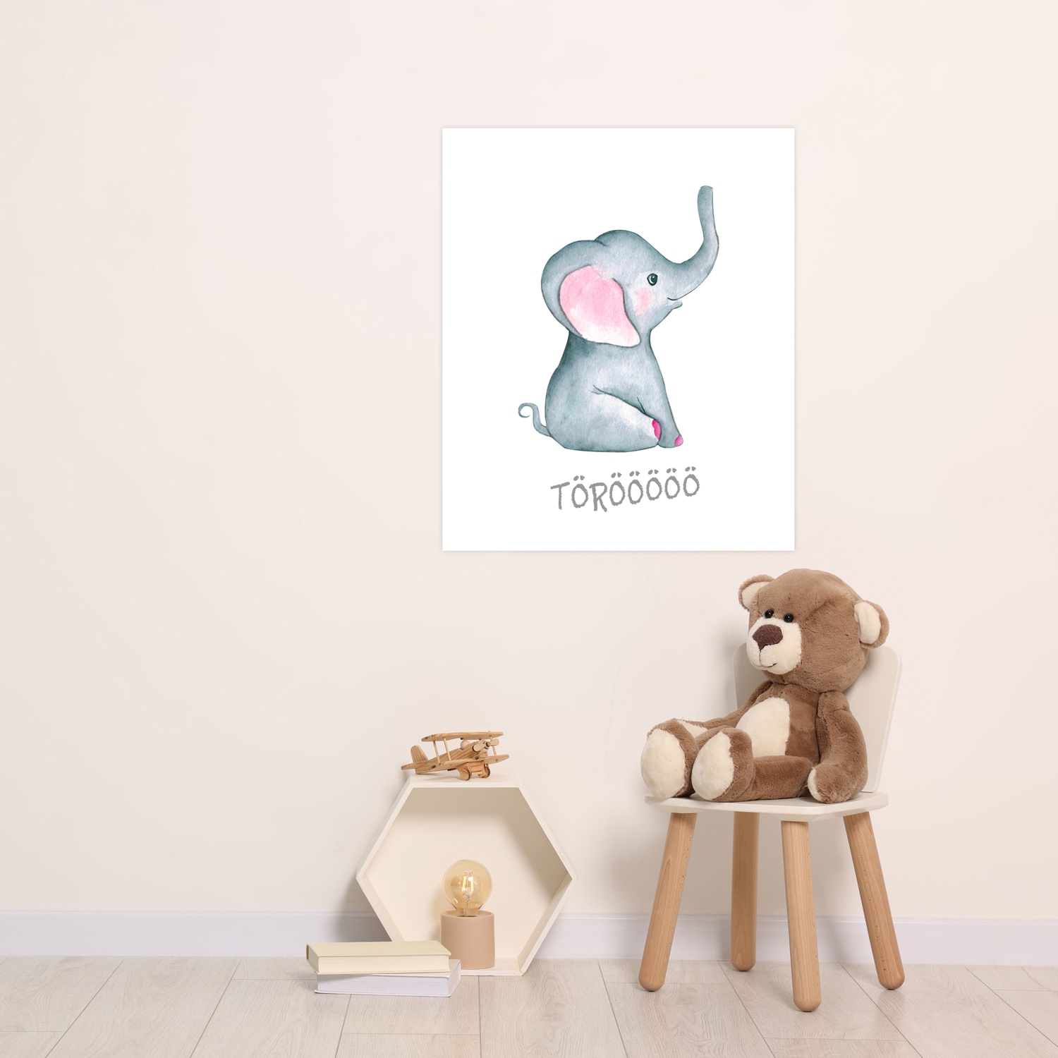 Lüttenhütt Poster »Elefant mit Spruch«, Elefant-Elefanten-Elefanten Bilder-Fantasy-Tiere, (1 St.), HD Premium Druck