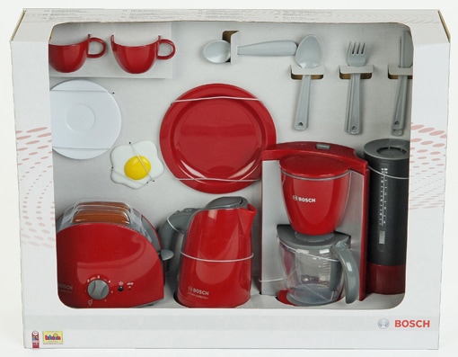 Klein Kinder-Küchenset »Bosch Frühstückset«, (Set, 16 tlg.), Wasserkocher mit Wasser befüllbar