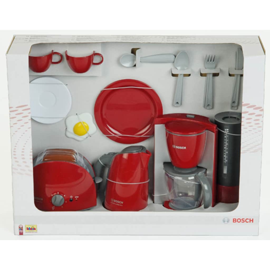 Klein Kinder-Küchenset »Bosch Frühstückset«, (Set, 16 tlg.), Wasserkocher mit Wasser befüllbar