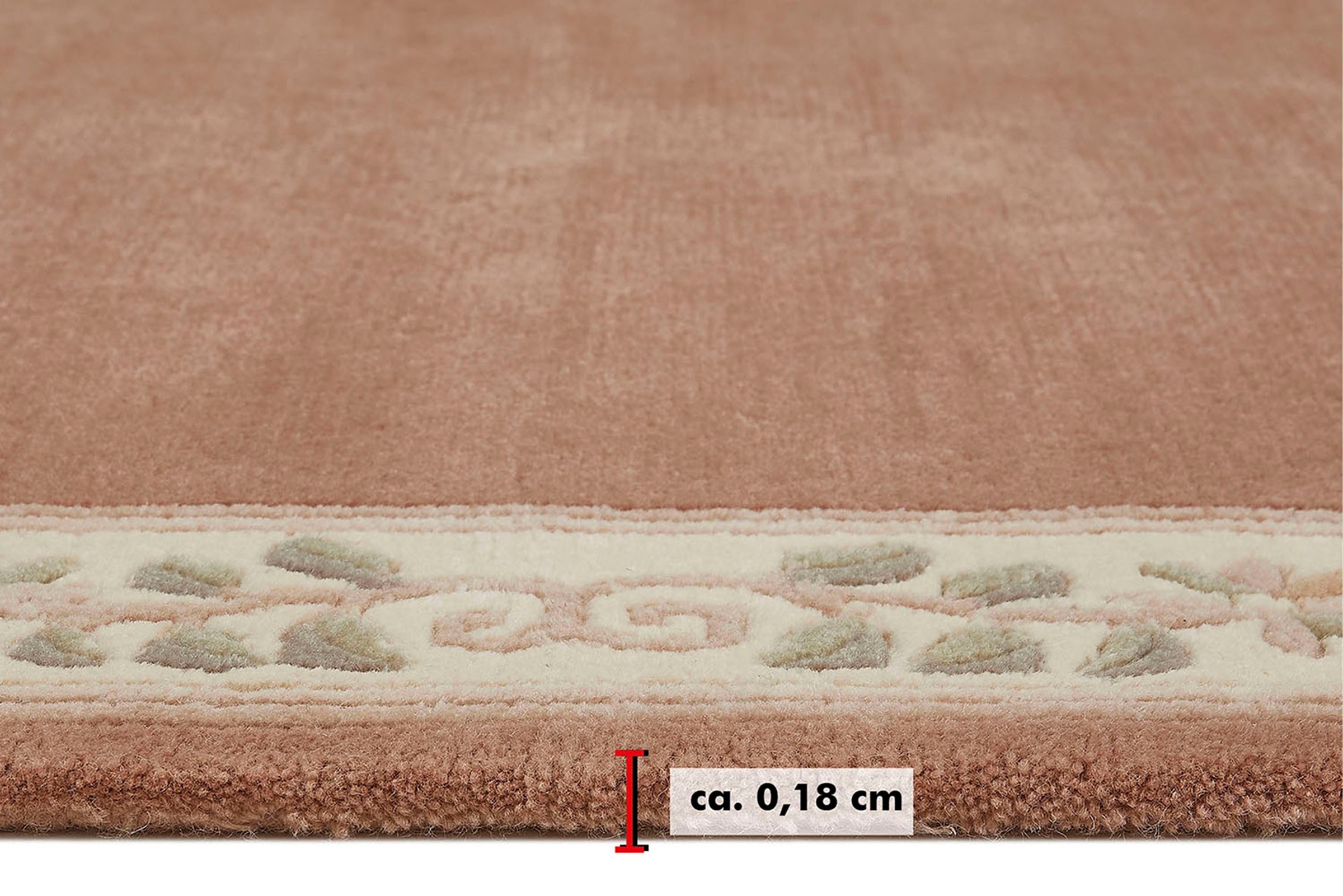 LUXOR living Wollteppich »Adour«, rechteckig, 18 mm Höhe, reine Wolle, handgeknüpft, mit Bordüre und Fransen, Wohnzimmer