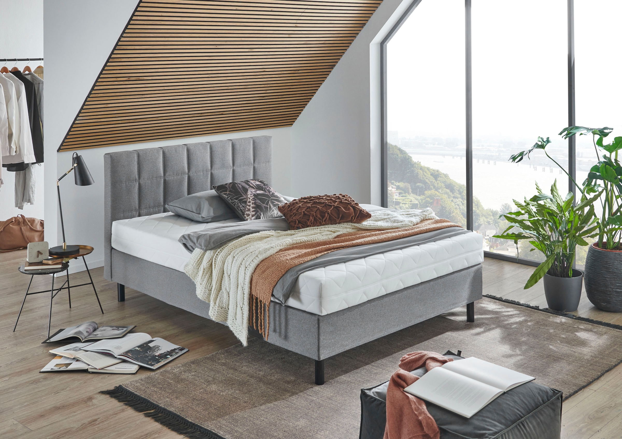 ATLANTIC home collection Boxbett Nikola, Massivholzfüße, mit und ohne Matra günstig online kaufen