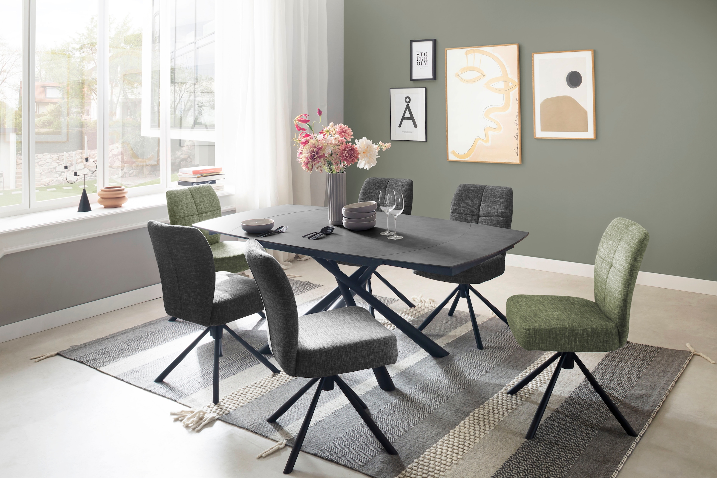 MCA furniture Esszimmerstuhl »KEA«, (2er-Set), 360°,Taschenfederkern, belastbar 120 kg, Sitzhöhe ca. 50 cm