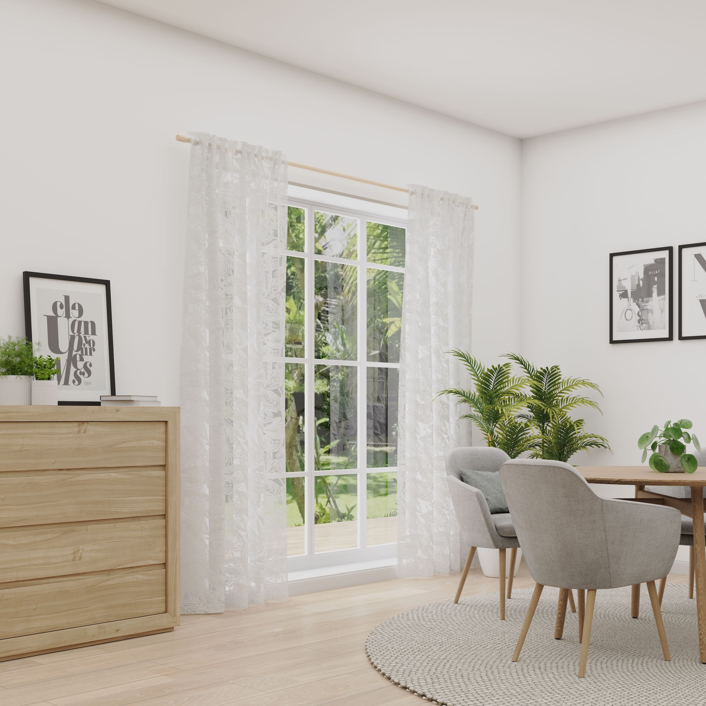 Neutex for you! Vorhang »HANNA« Multifunktionsband 1 Stk. tlg. Ausbrenner mit floraler Blattstruktur