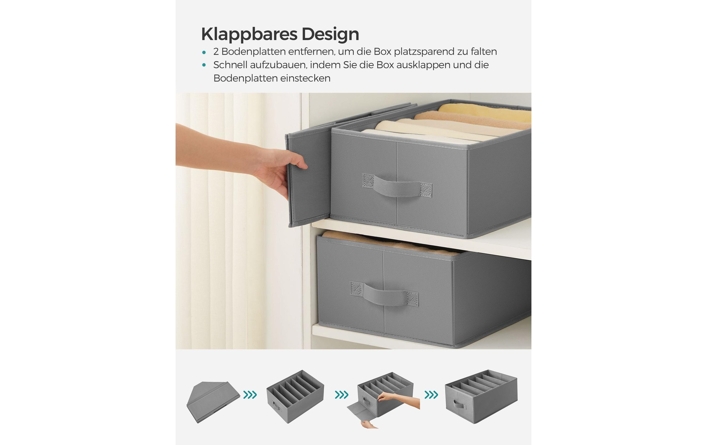 SONGMICS Aufbewahrungsbox »faltbar 4-er Set«