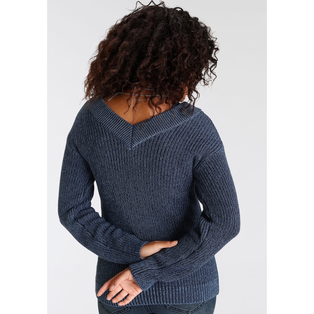 Arizona Strickpullover »in Washed-Optik«, Washed-Optik