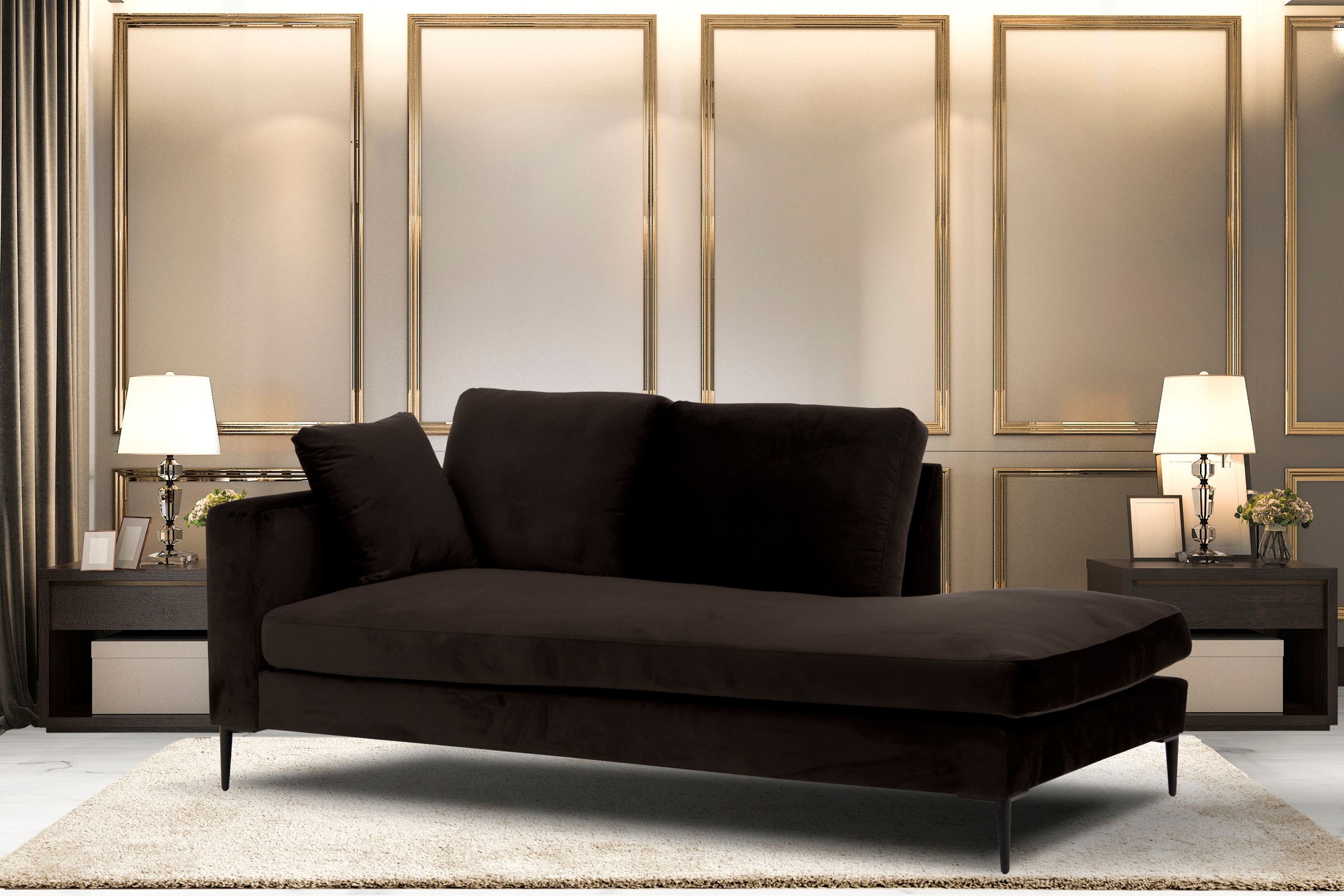 Home affaire Recamiere »Cozy Chaiselongue, Maße B/T/H: 195/97/80 cm« mit lo günstig online kaufen