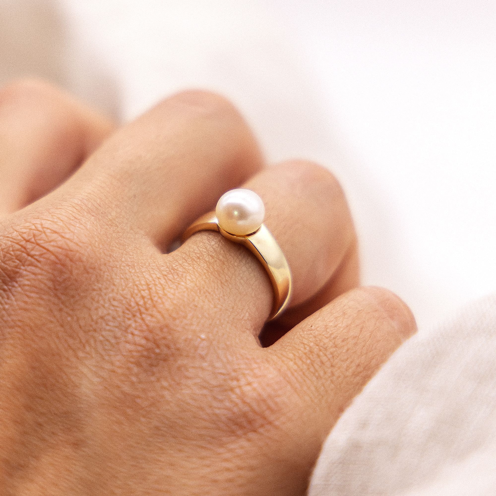 Fascination by Ellen K. Fingerring »Gold 375 Perle weiß 7,5-8mm«
