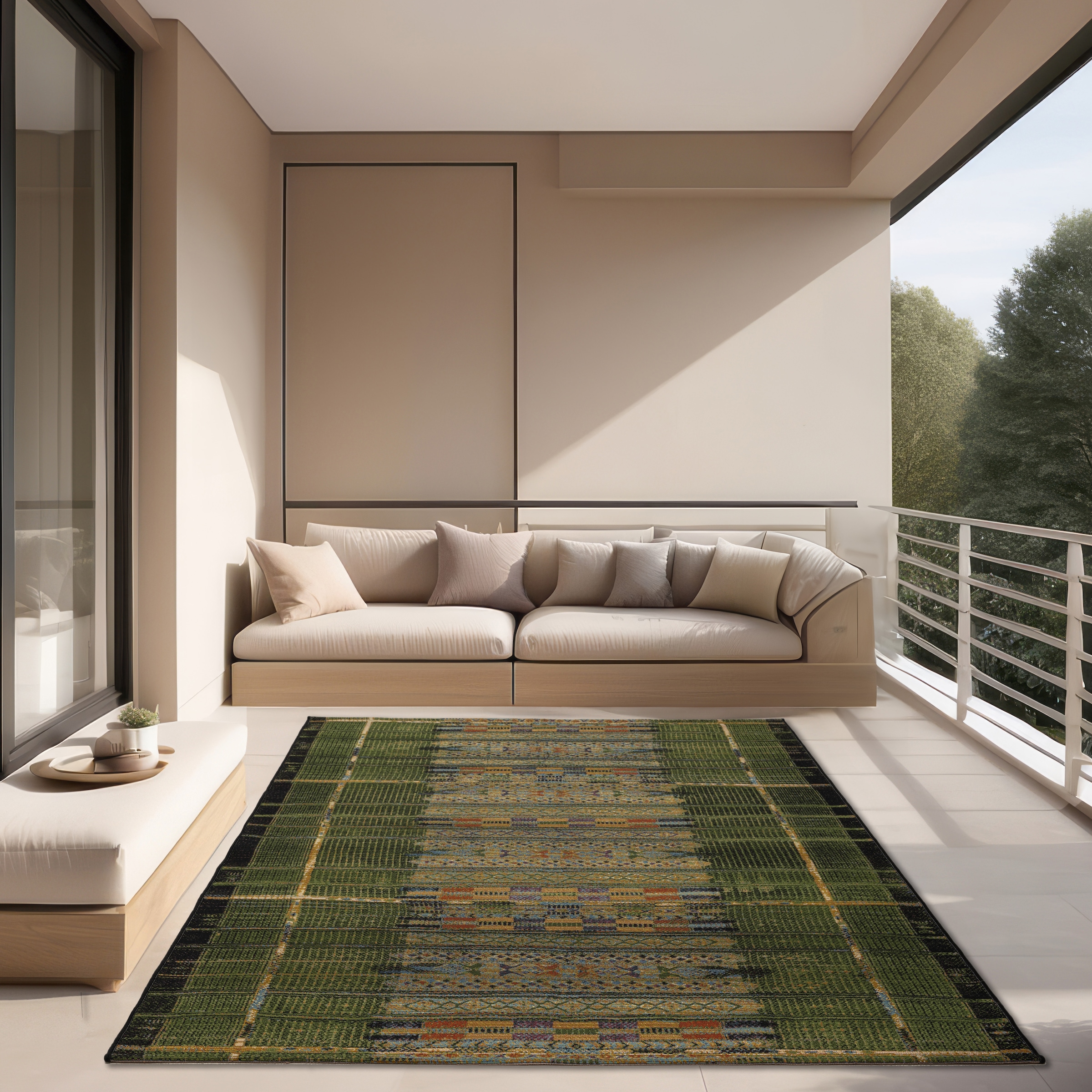 Gino Falcone Teppich »Outdoor-Africa 38«, rechteckig, 5 mm Höhe, Flachgewebe, Ethno Style, In- und Outdoor geeignet