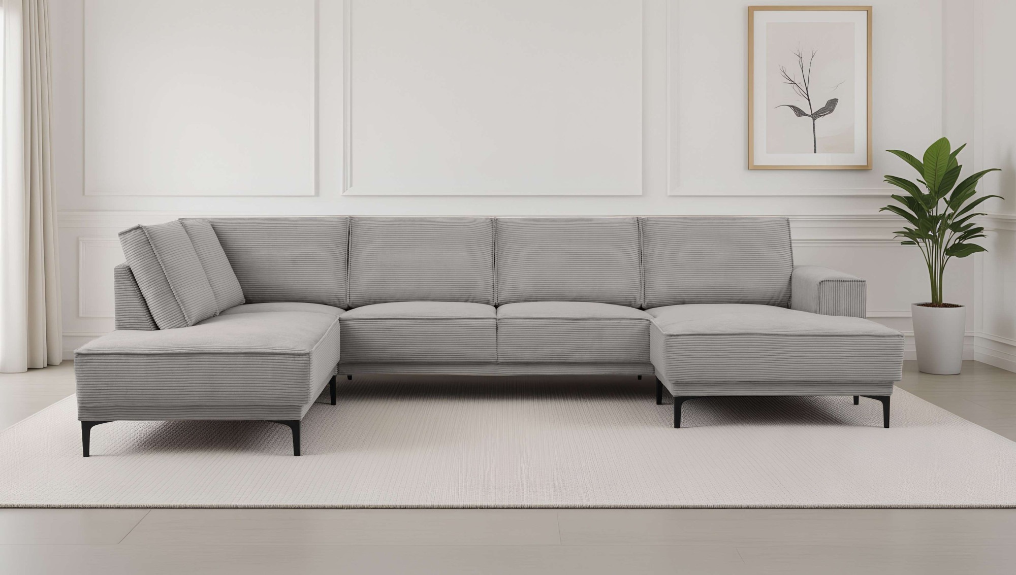 Places of Style Wohnlandschaft »XXL Sofa Oland, Struktur, Flachgewebe, Luxu günstig online kaufen