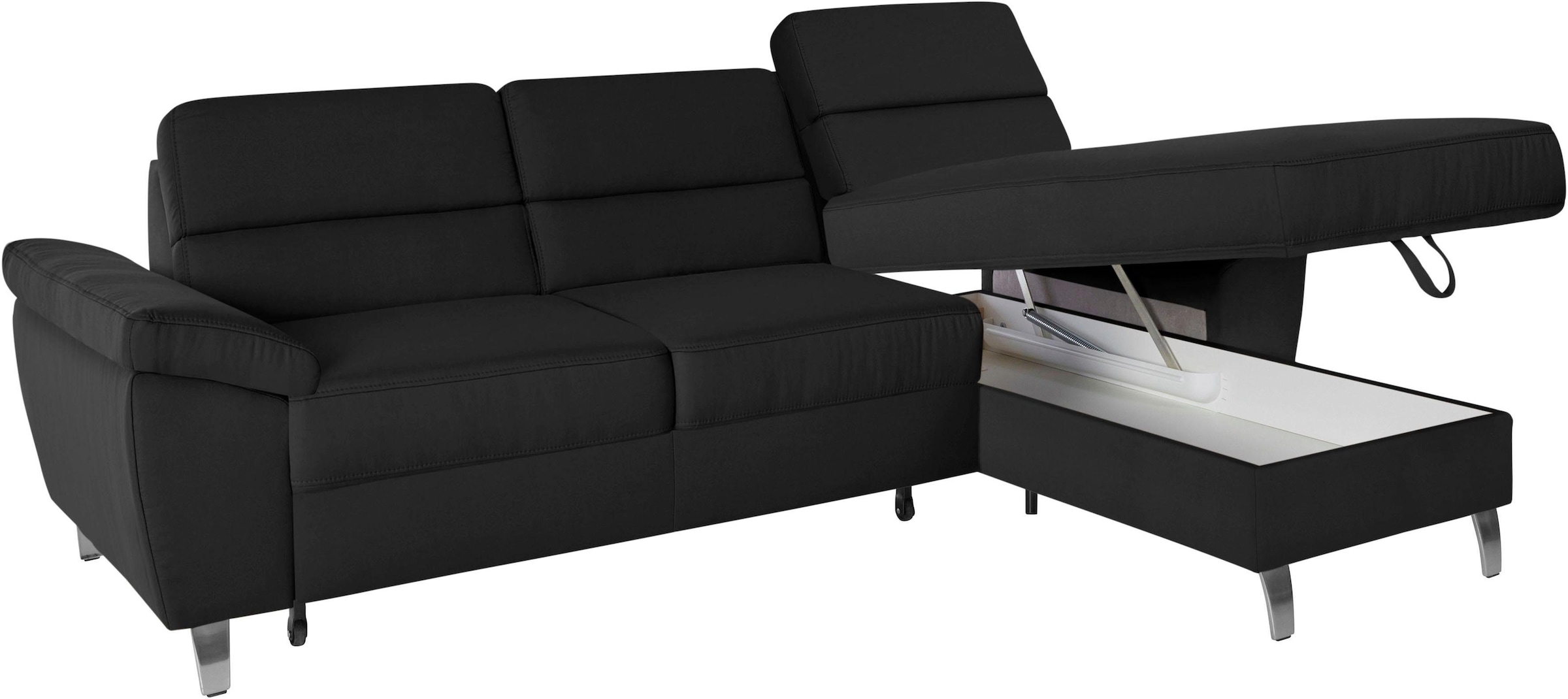 sit&more Ecksofa »Sorano L-Form«, wahlweise mit Bettfunktion und Bettkasten